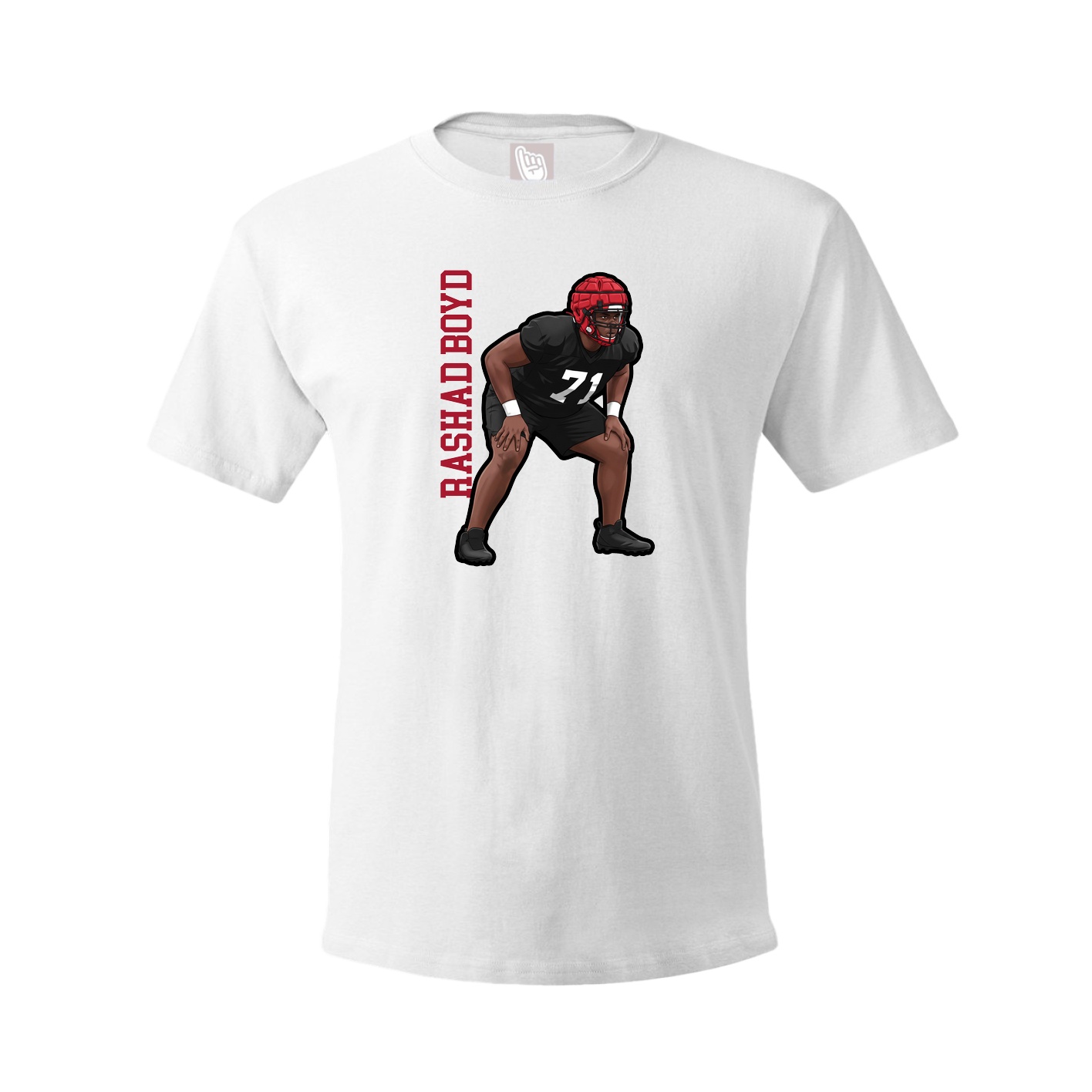 Youth Tee — Name Vertical in White
