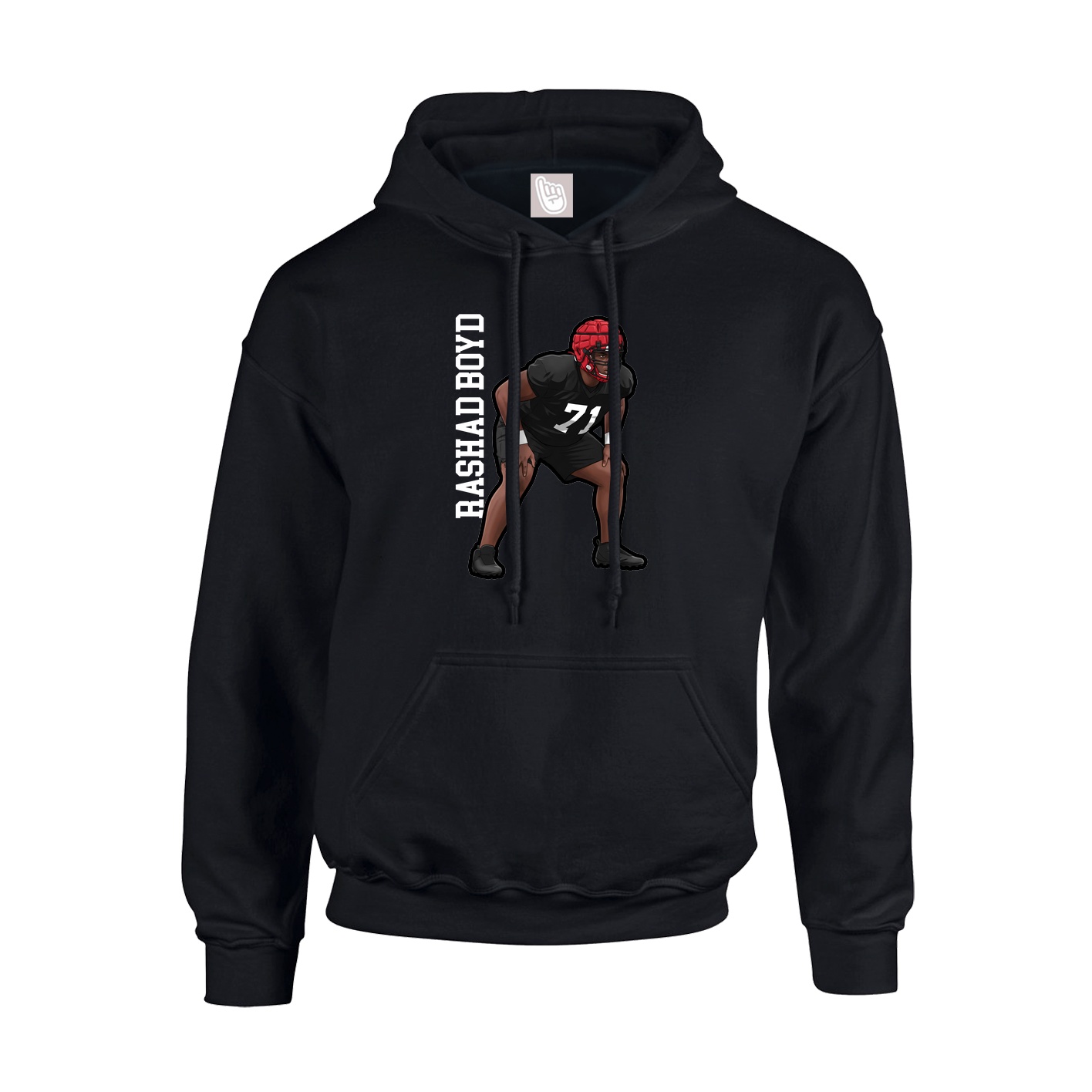 Youth Hoodie — Name Vertical in Black