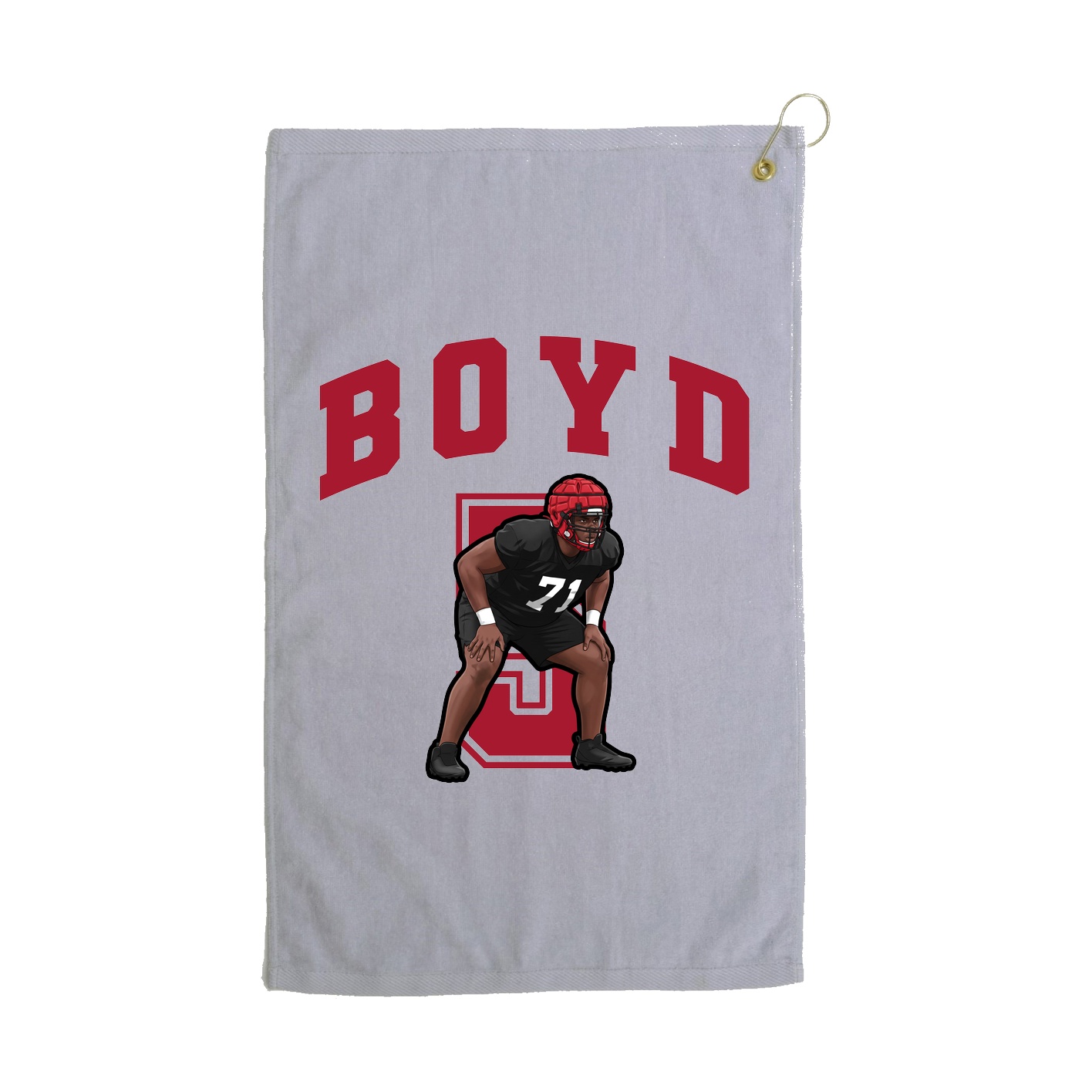 Golf Towel — Number in Grey