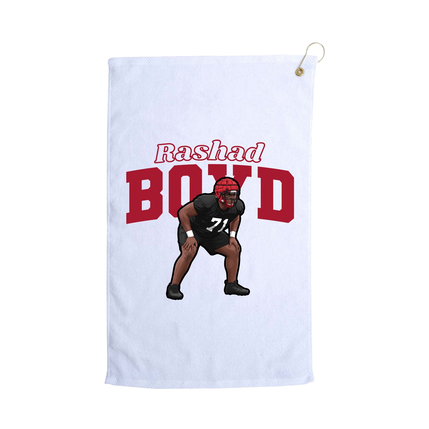 Golf Towel — Name Arch in White