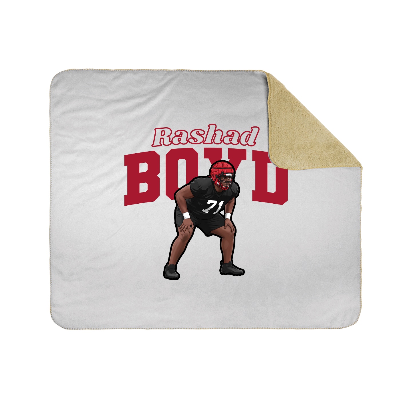 Throw Blanket — Name Arch in White