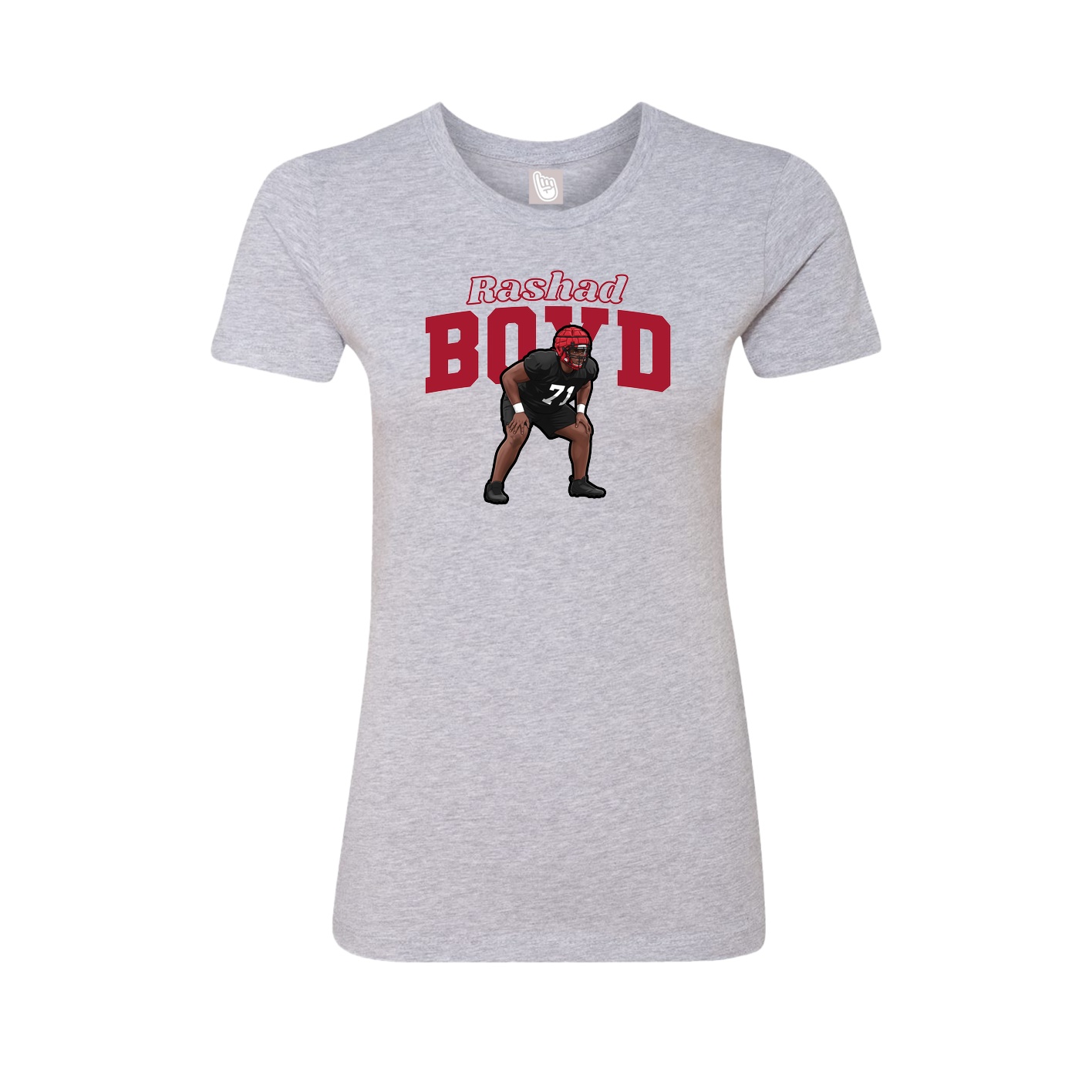 Fitted Women's Tee — Name Arch in Grey