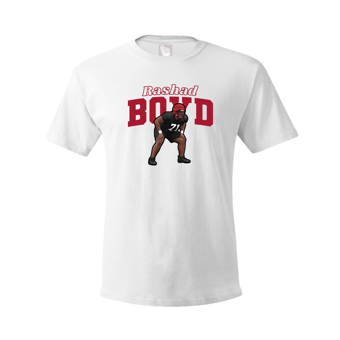 Youth Tee — Name Arch in White