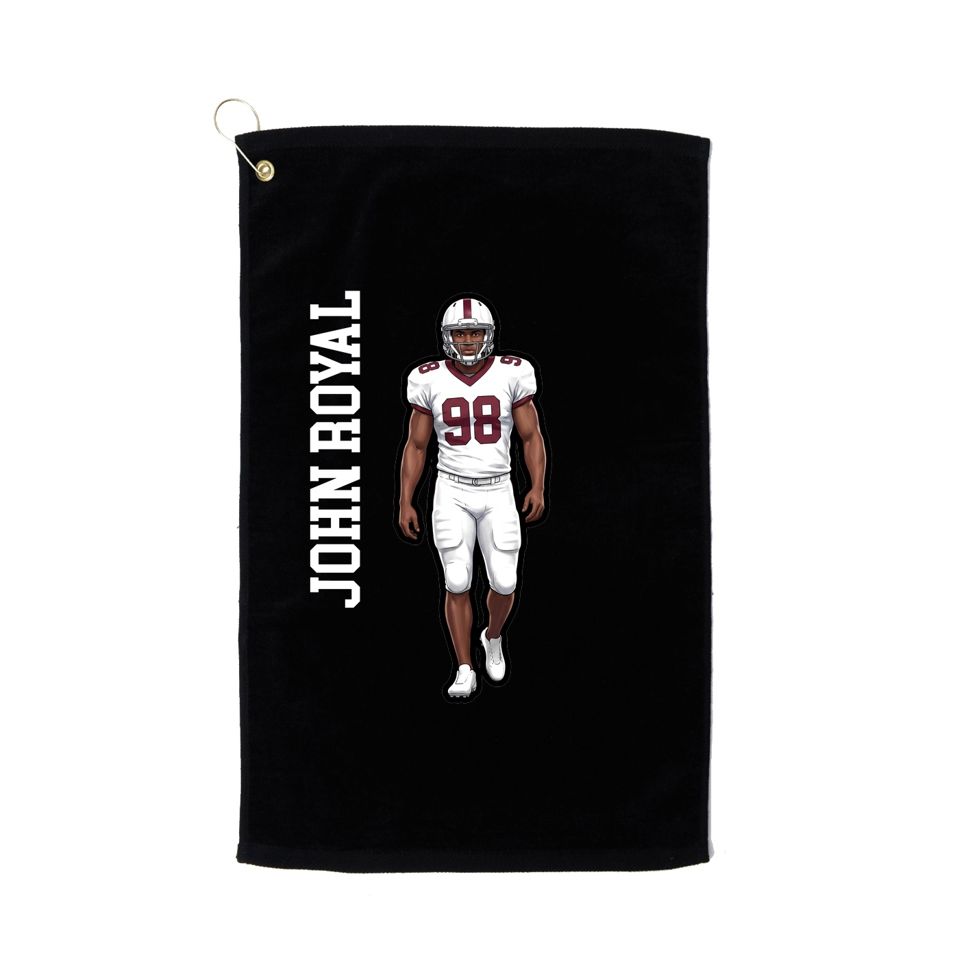 Golf Towel — Name Vertical in Black