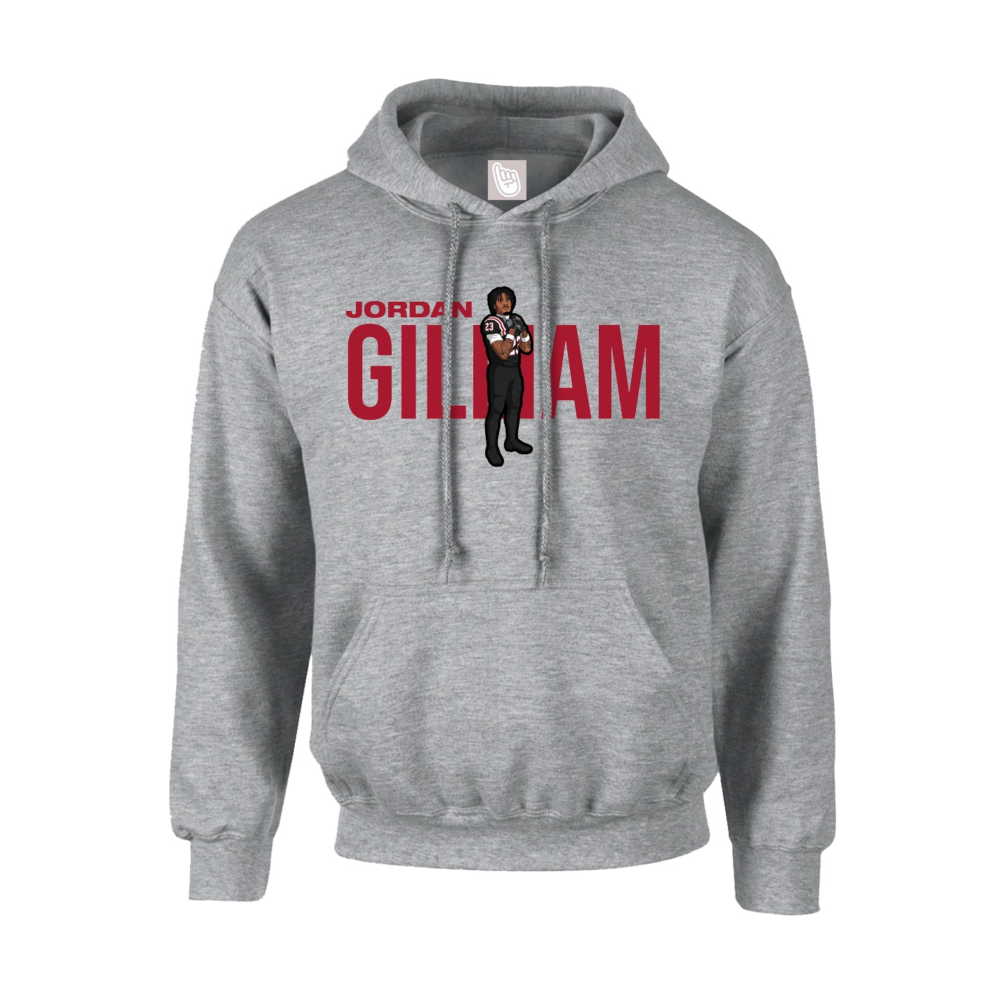 Hoodie — Player Name in Grey