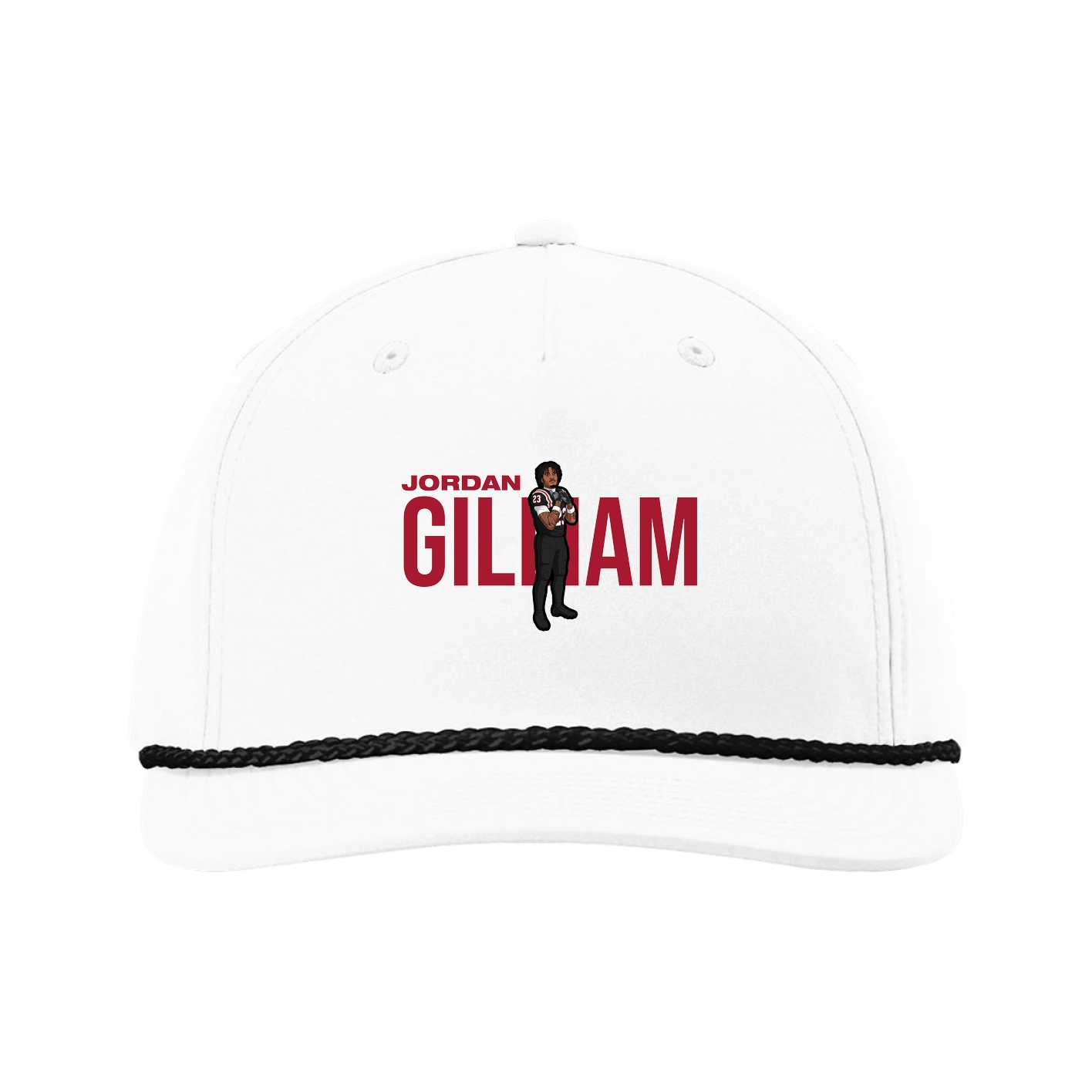 Five-Panel Classic Rope Cap — Player Name in White