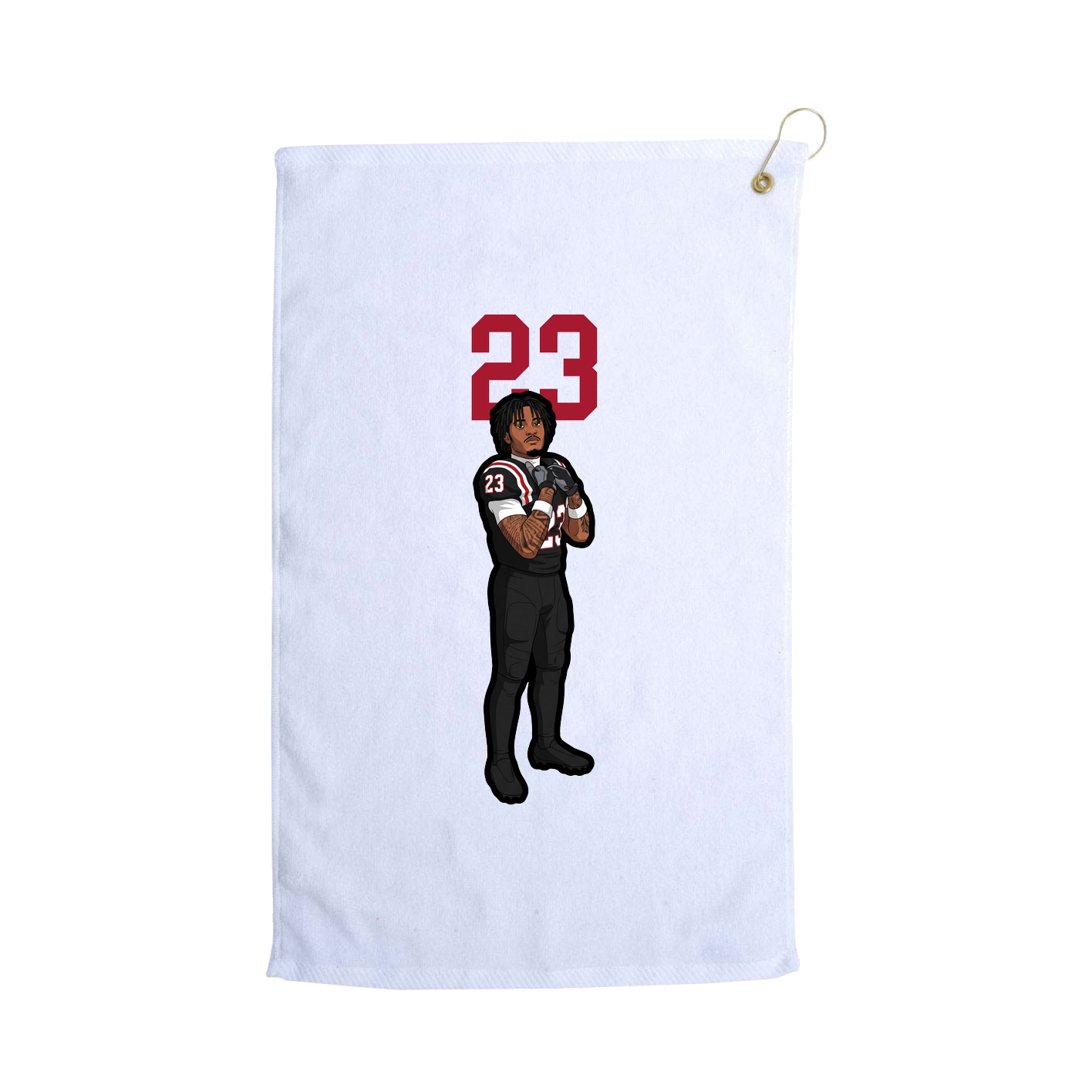 Golf Towel — Number Top in White