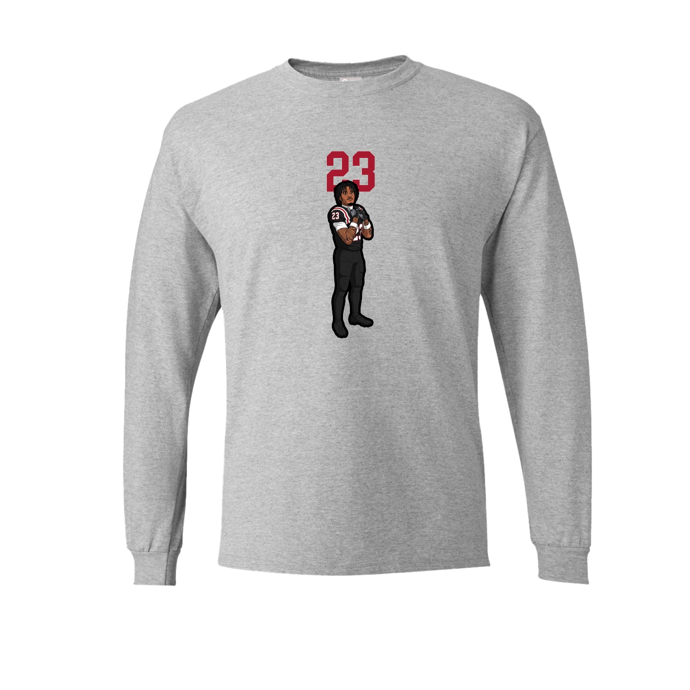 Long Sleeve Tee — Number Top in Grey