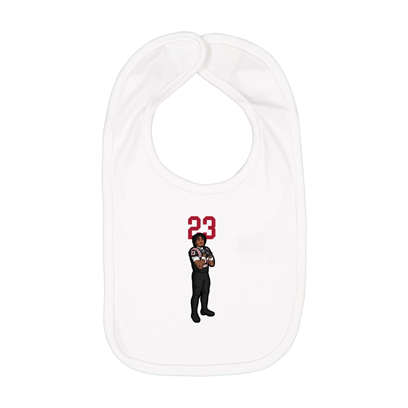 Infant Bib — Number Top in White