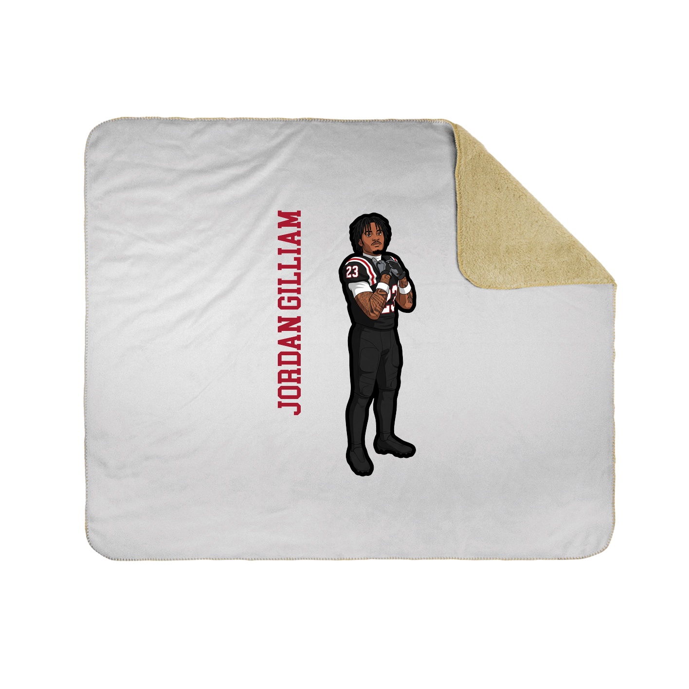 Throw Blanket — Name Vertical in White