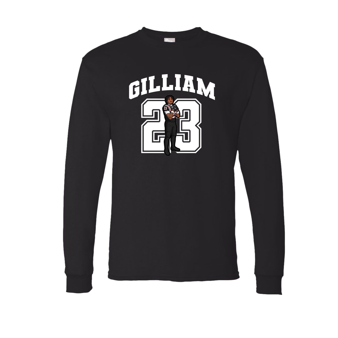 Long Sleeve Tee — Number in Black