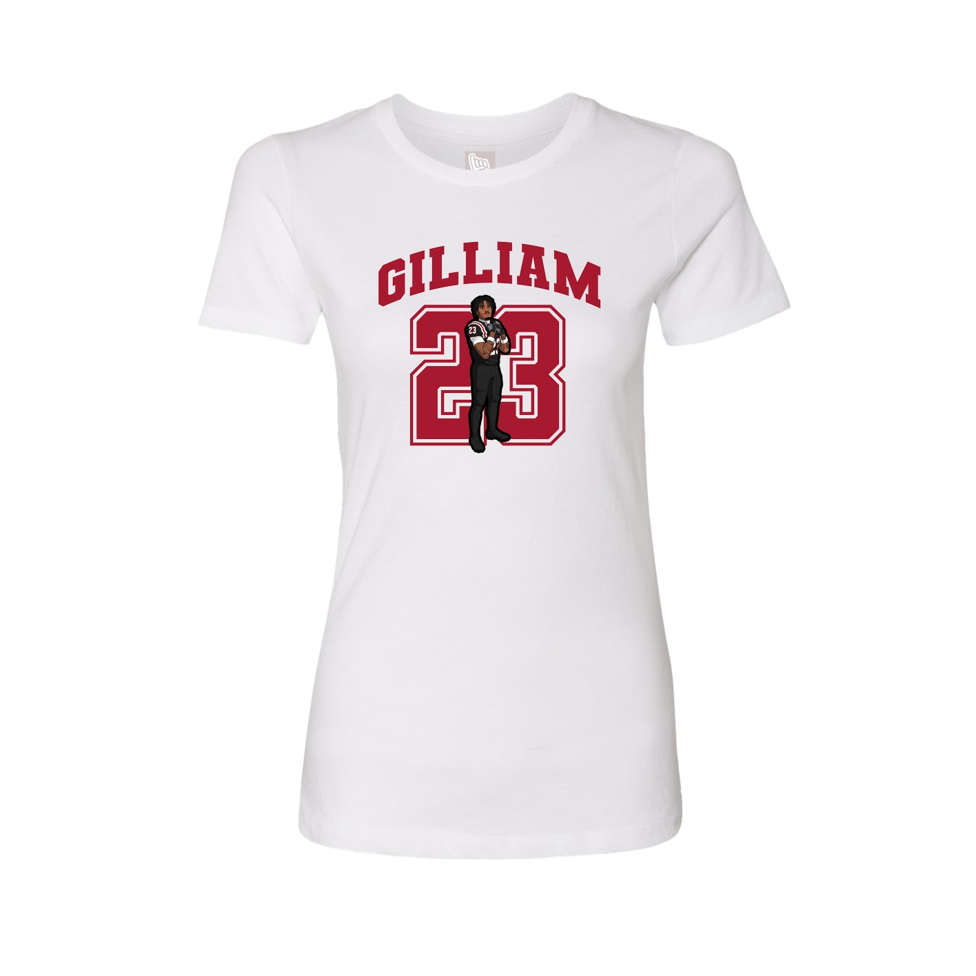 Fitted Women's Tee — Number in White