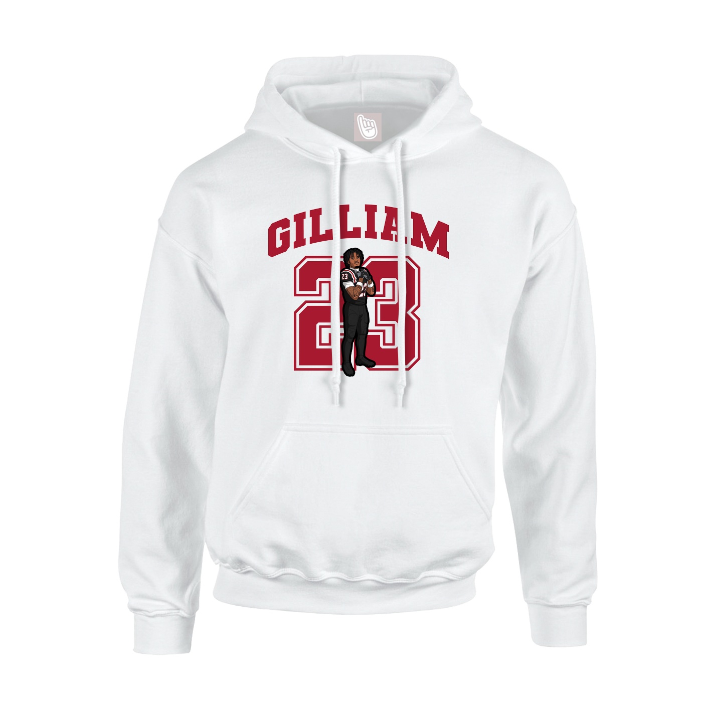 Youth Hoodie — Number in White