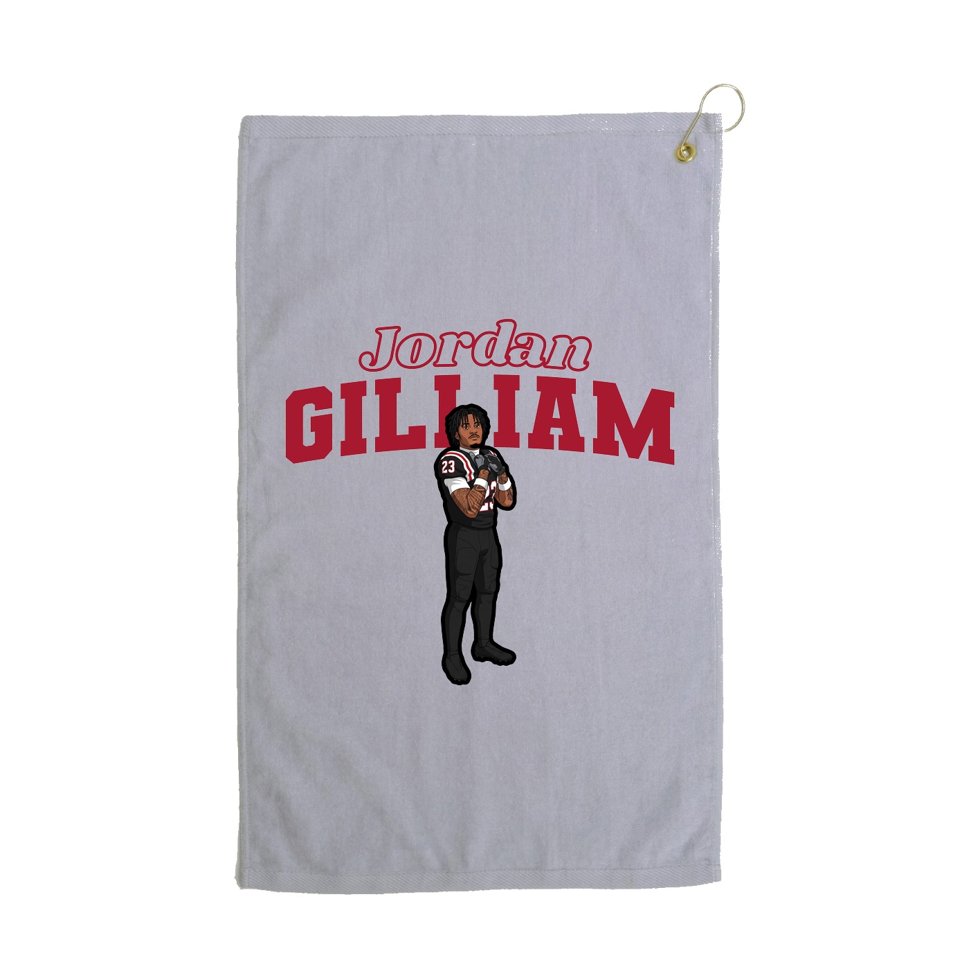 Golf Towel — Name Arch in Grey