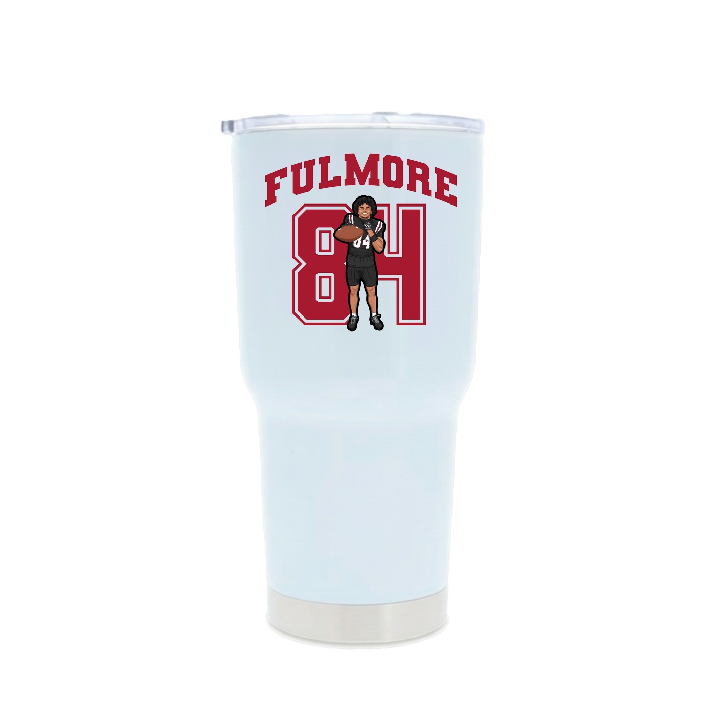 30oz Stainless Steel Tumbler — Number in White