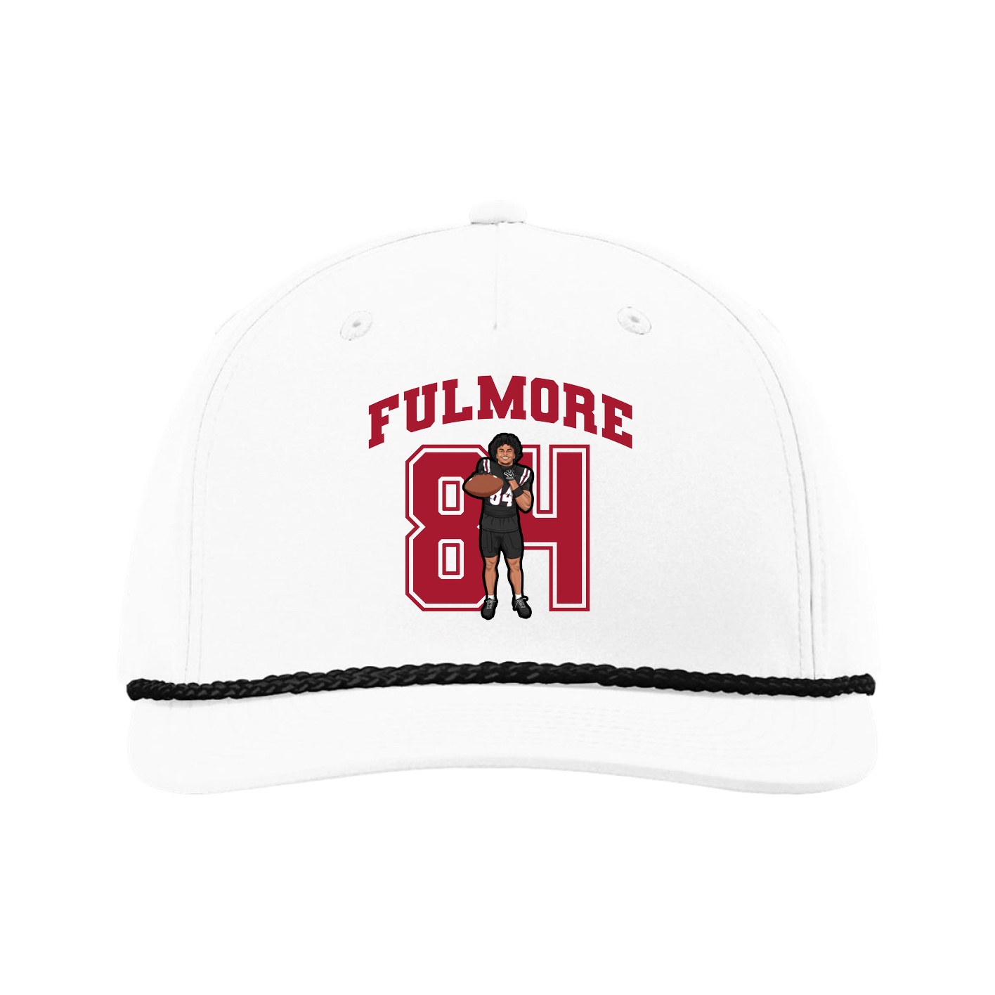 Five-Panel Classic Rope Cap — Number in White