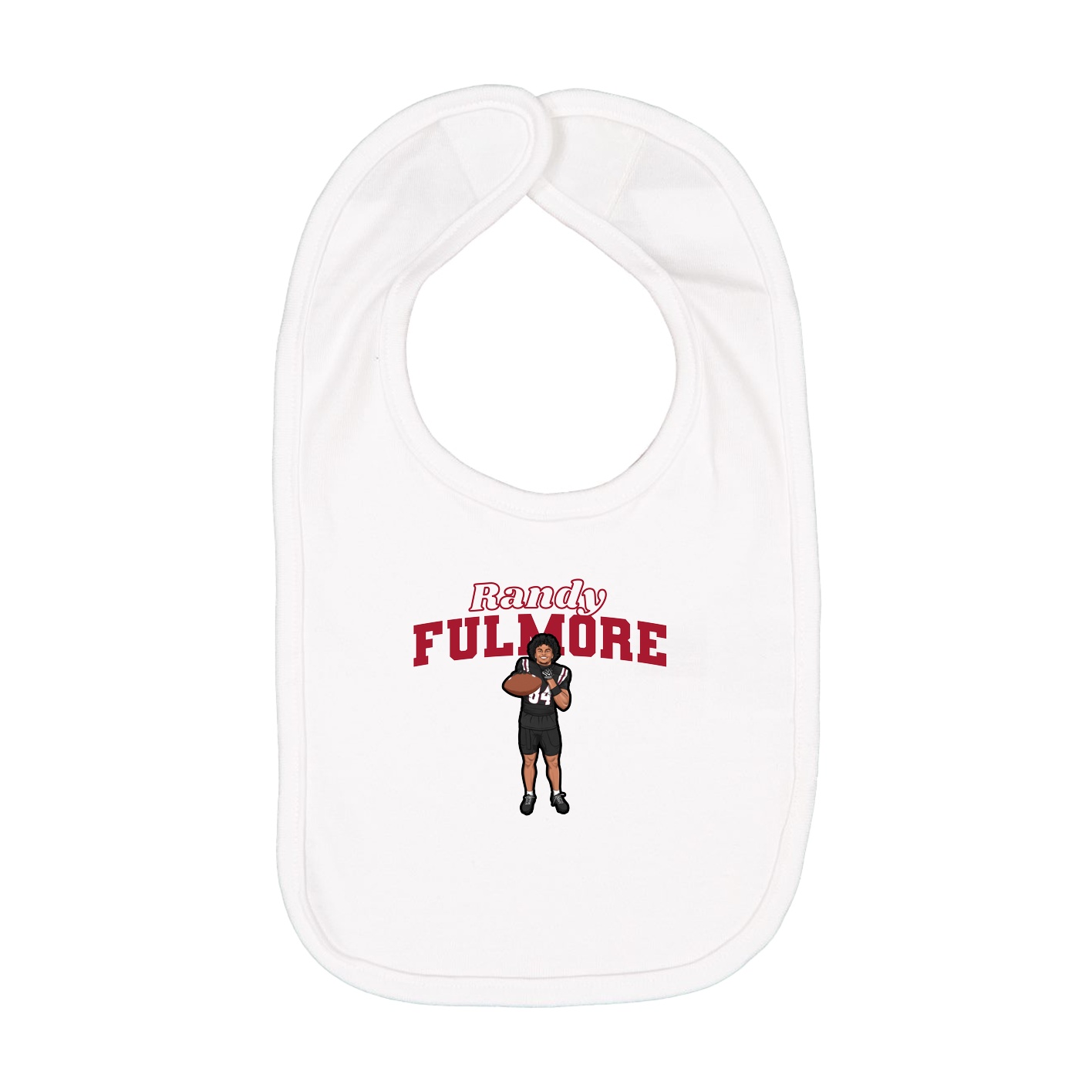 Infant Bib — Name Arch in White
