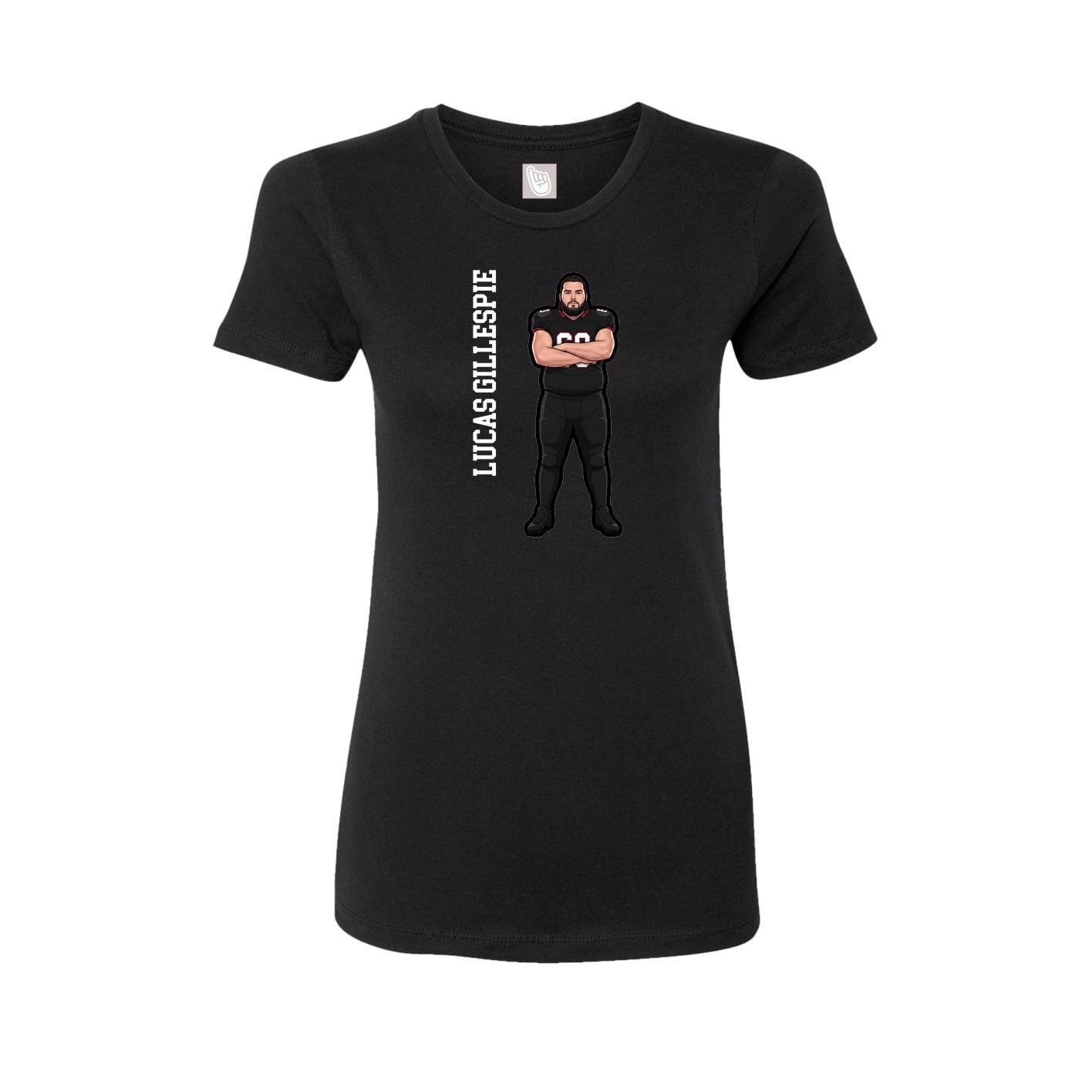 Fitted Women's Tee — Name Vertical in Black