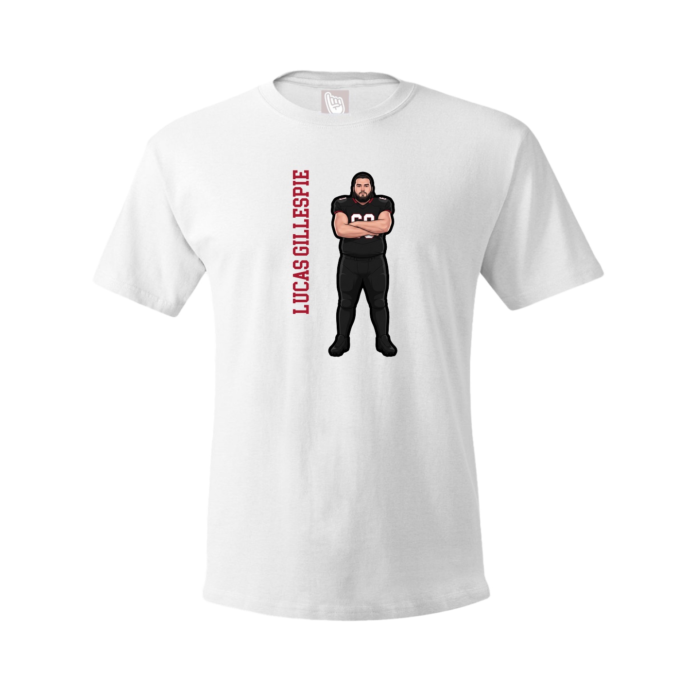Youth Tee — Name Vertical in White