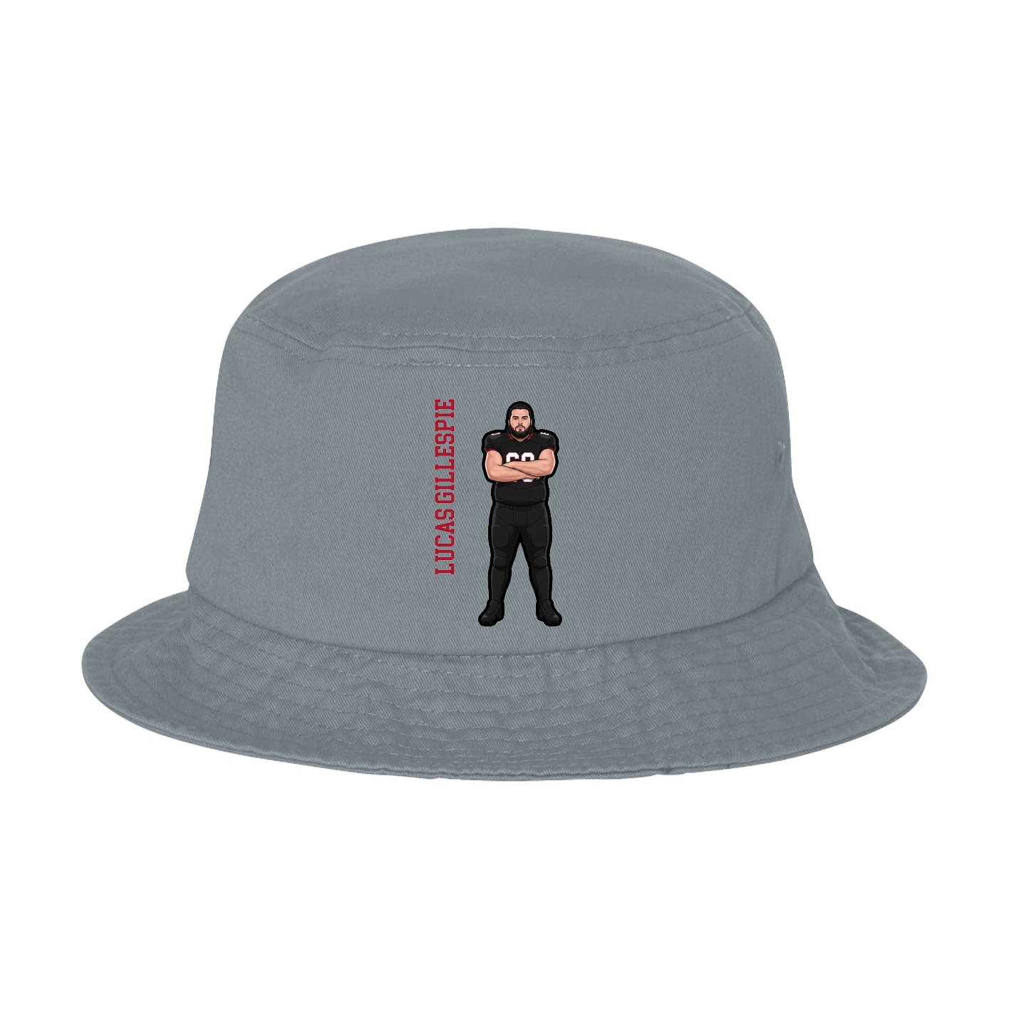 Bucket Cap — Name Vertical in Grey