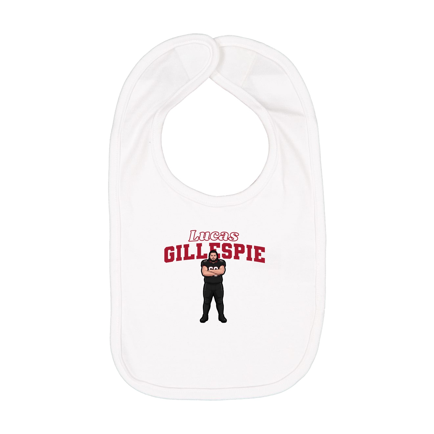 Infant Bib — Name Arch in White