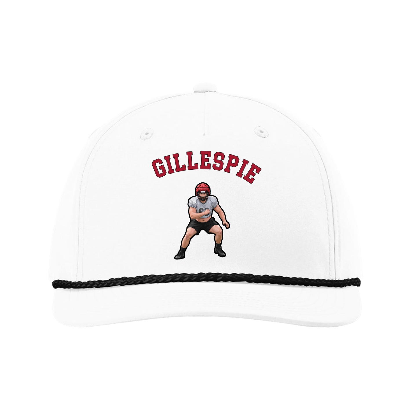 Five-Panel Classic Rope Cap — Shirsey Arch in White