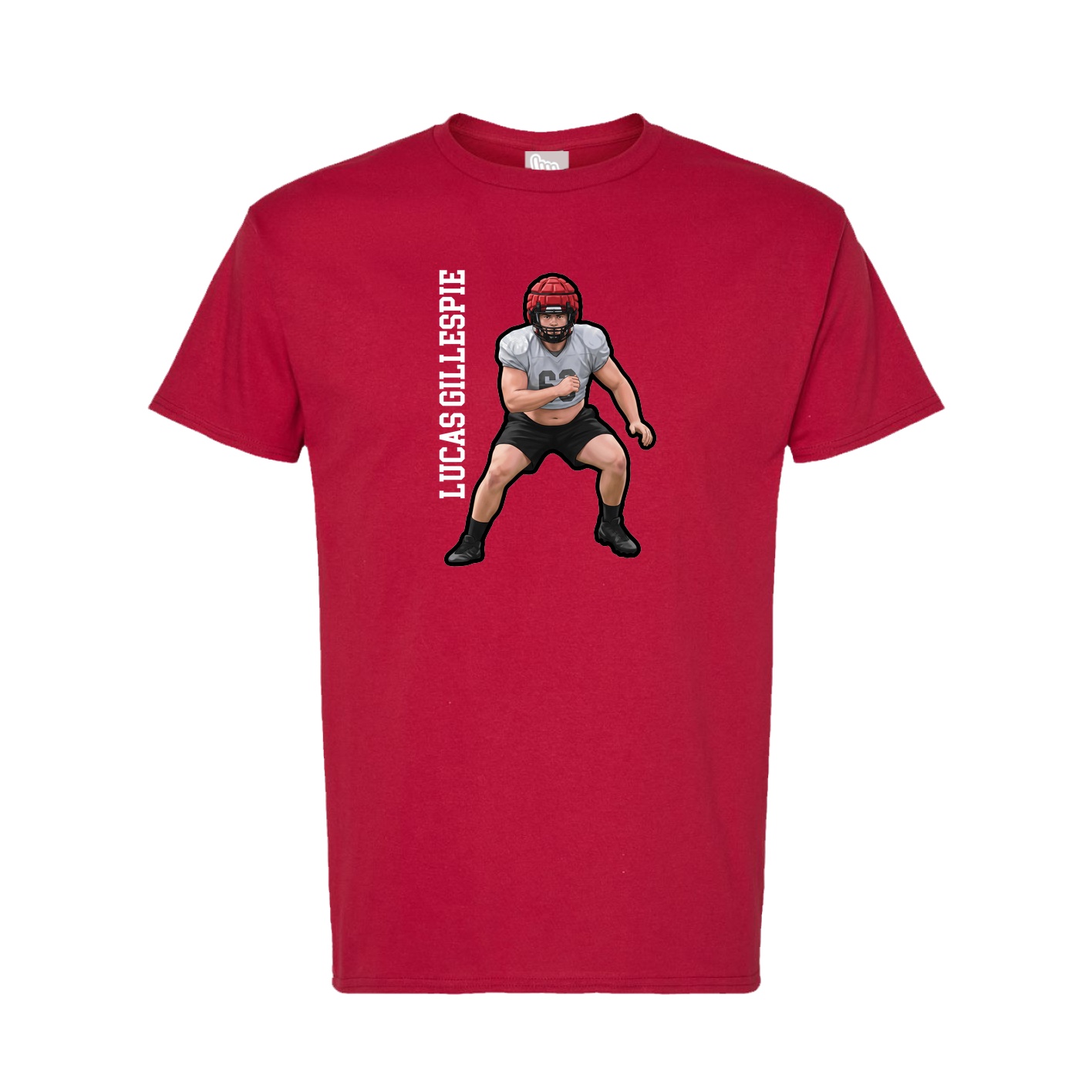 Tee — Name Vertical in Crimson