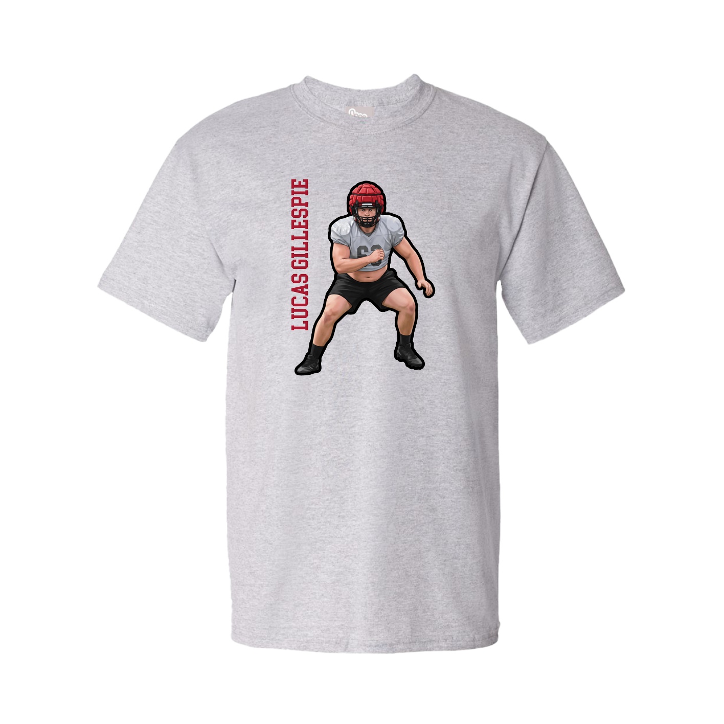 Youth Tee — Name Vertical in Grey