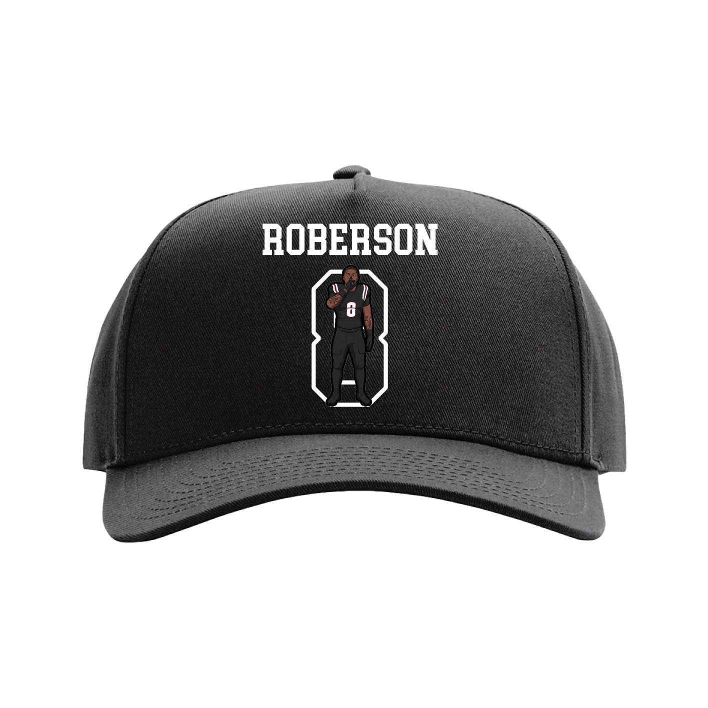 Full Fabric Five-Panel Champ Cap — Shirsey in Black