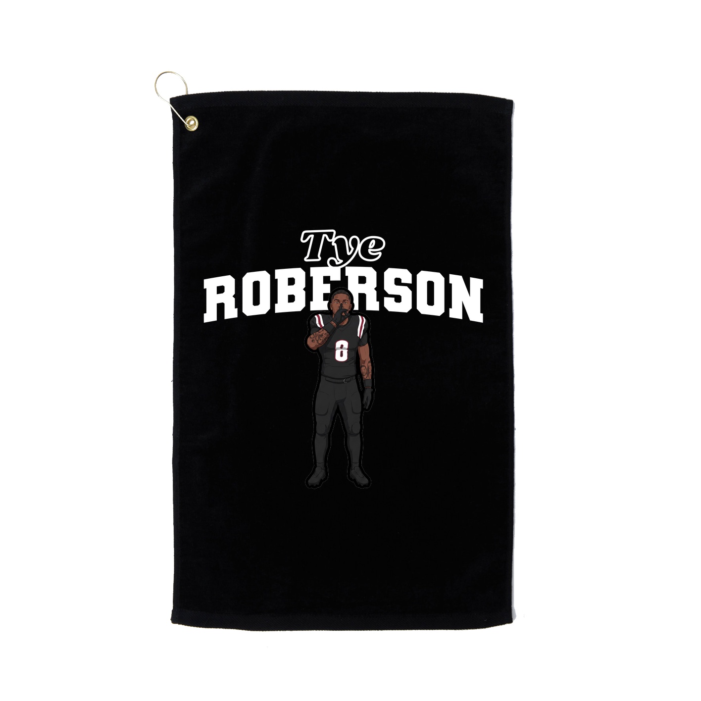 Golf Towel — Name Arch in Black