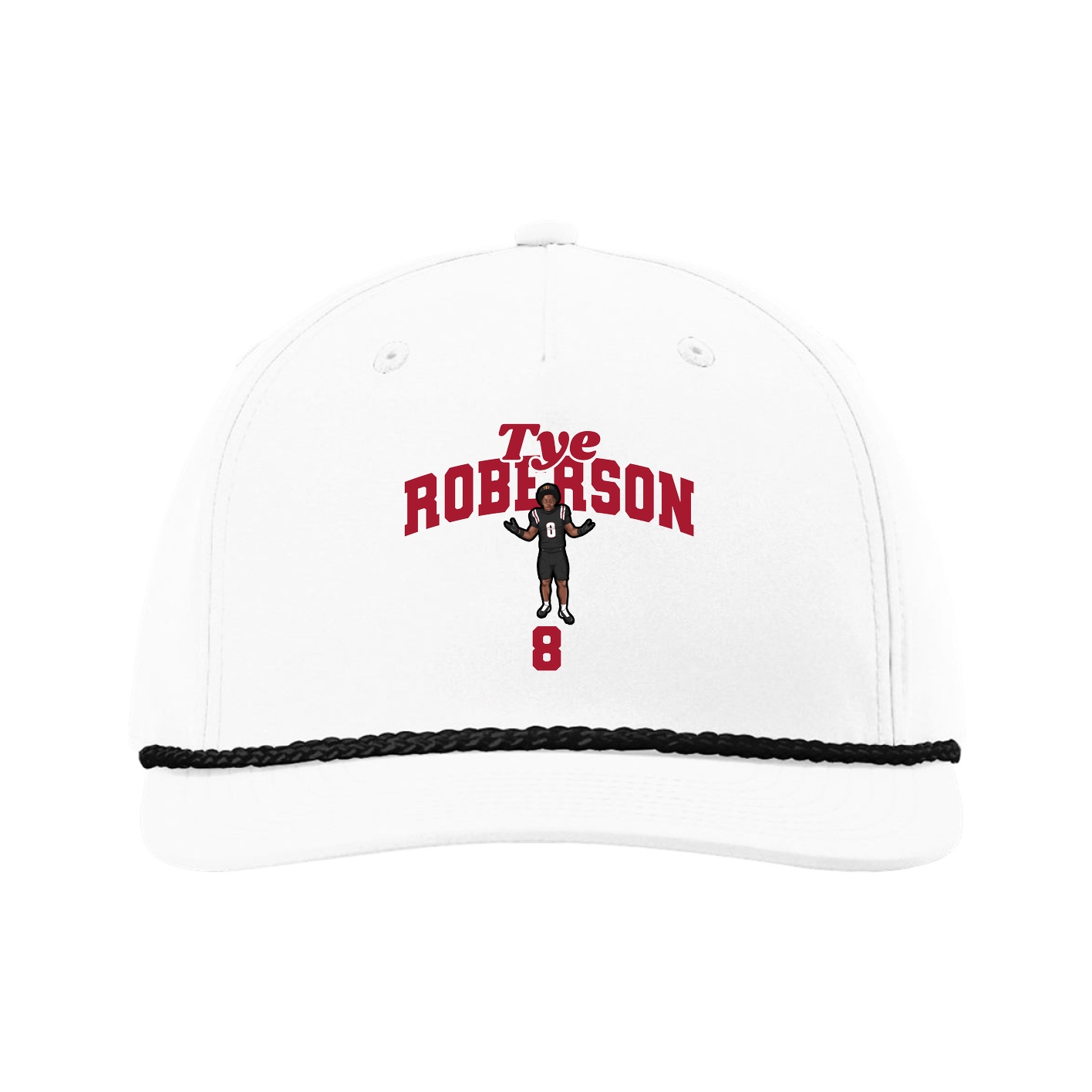 Five-Panel Classic Rope Cap — Signature Arch in White
