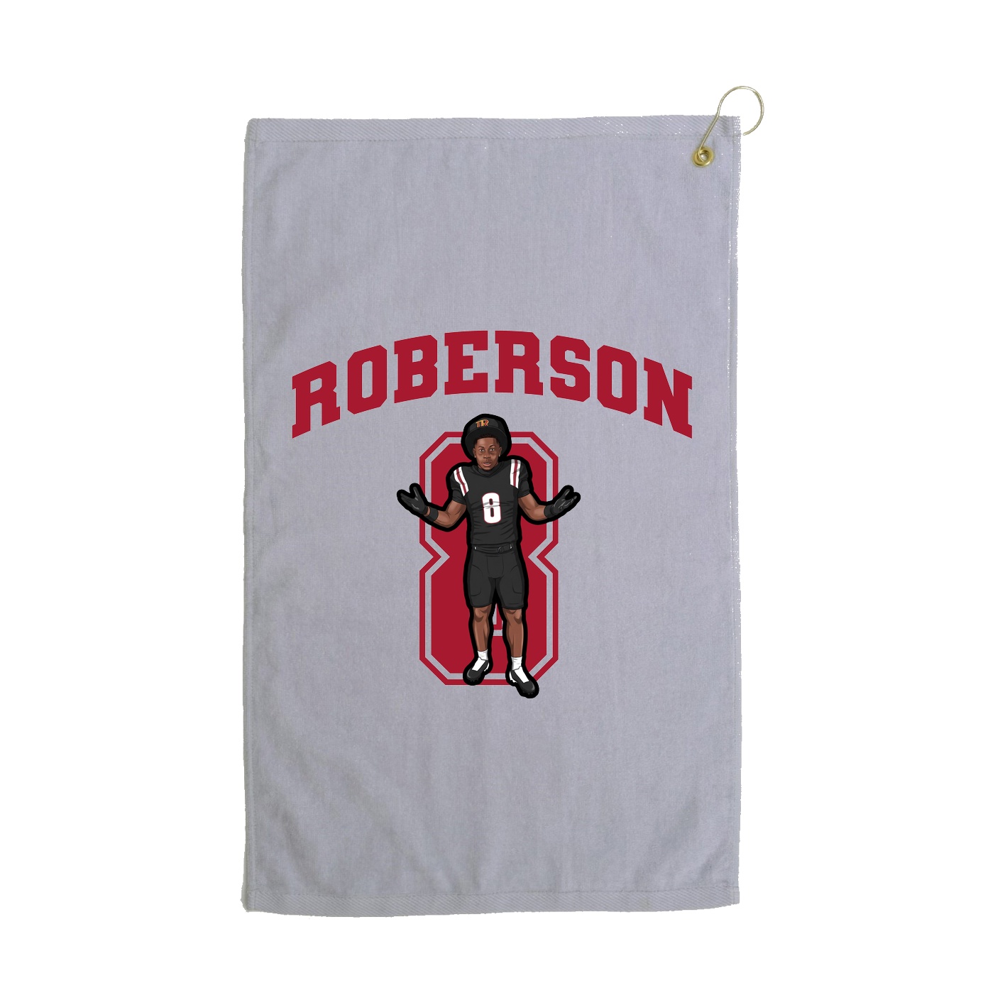 Golf Towel — Number in Grey