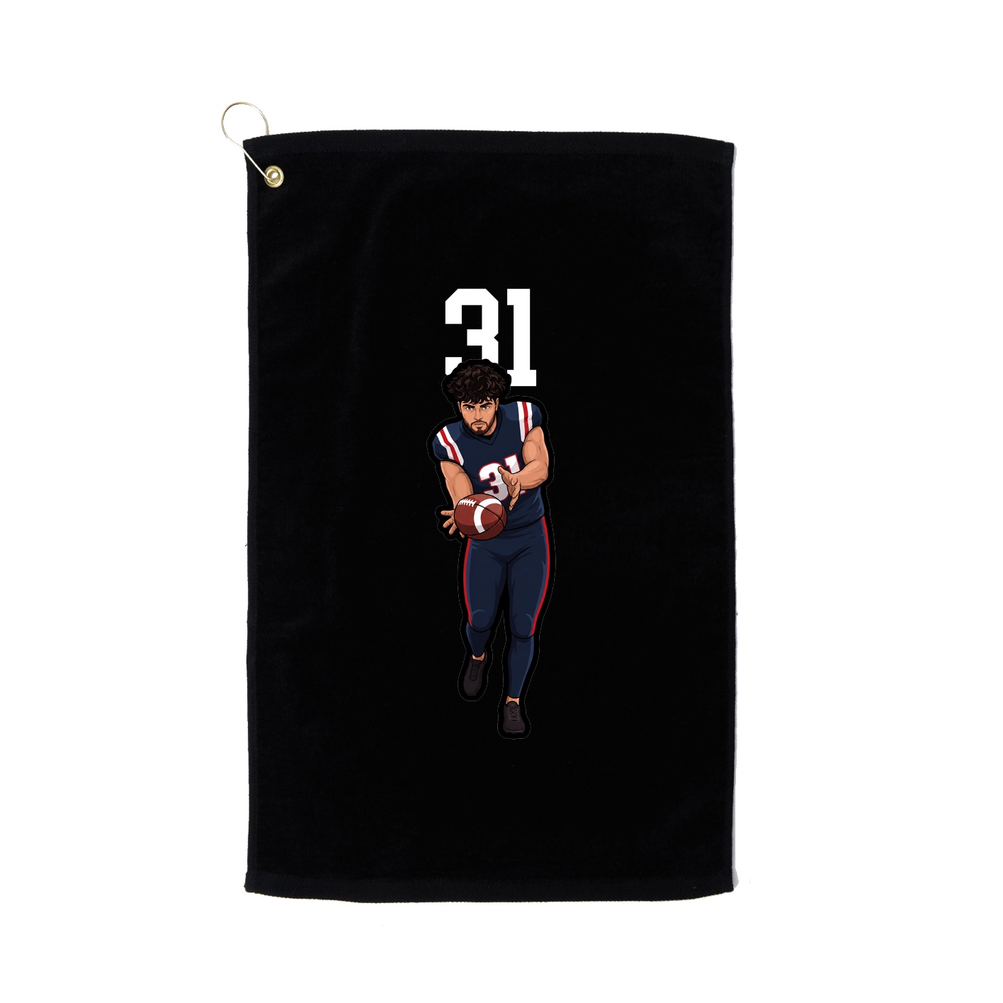 Golf Towel — Number Top in Black