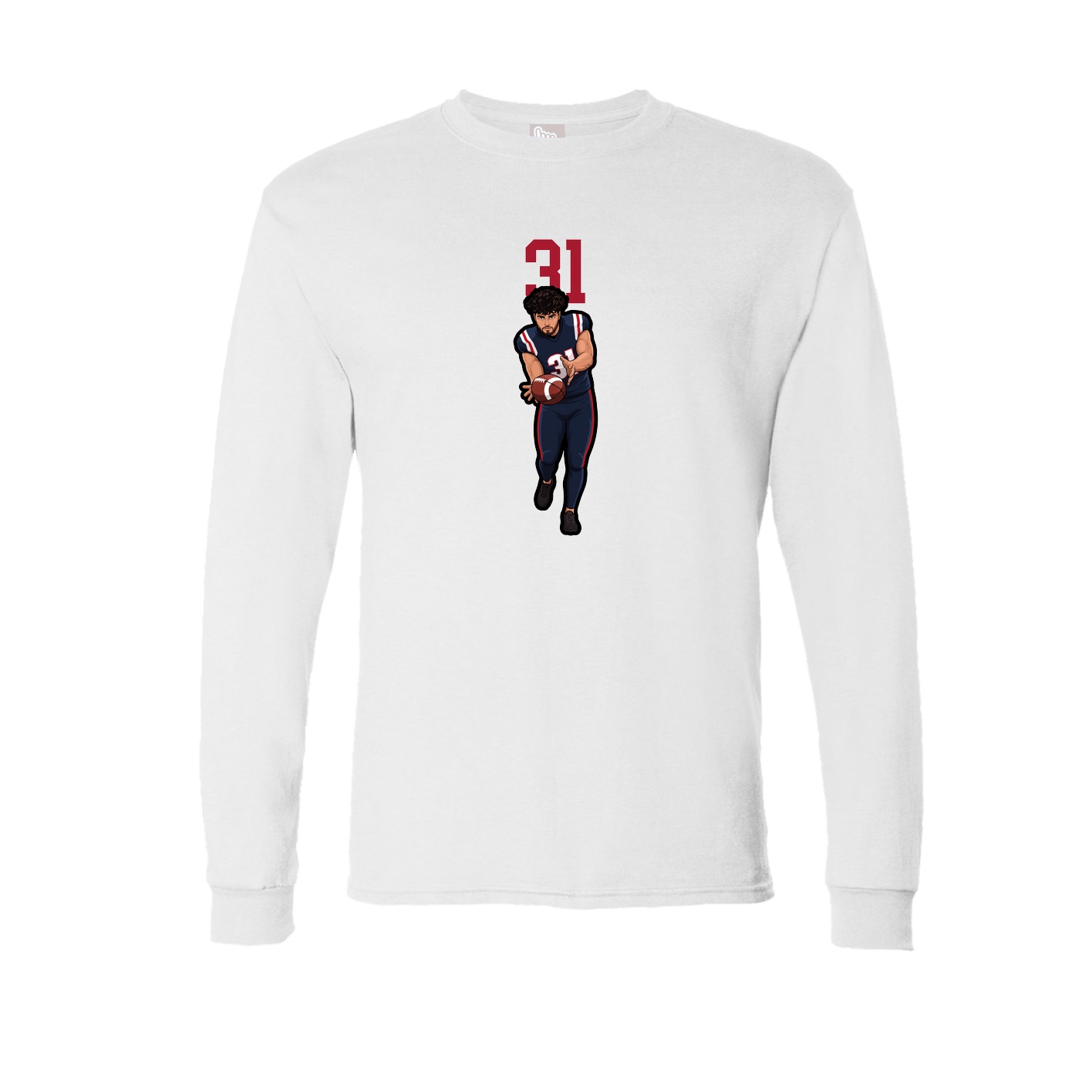 Long Sleeve Tee — Number Top in White