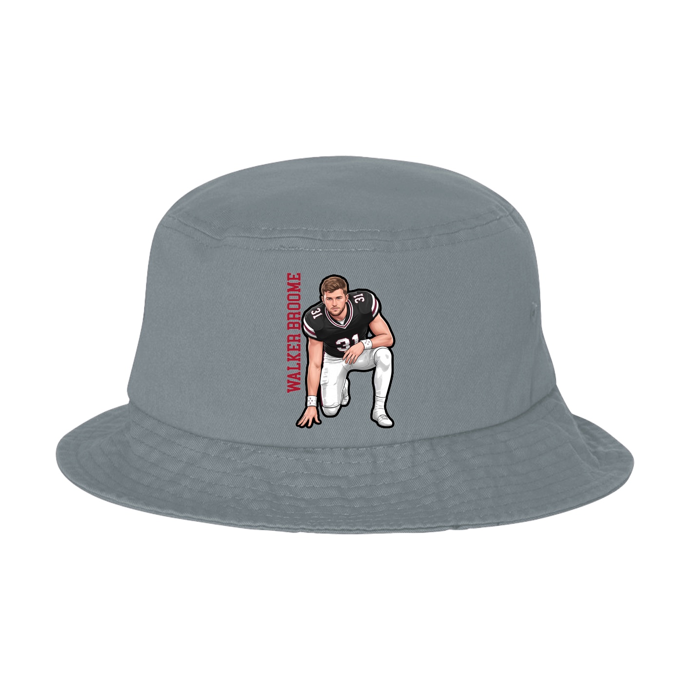 Bucket Cap — Name Vertical in Grey