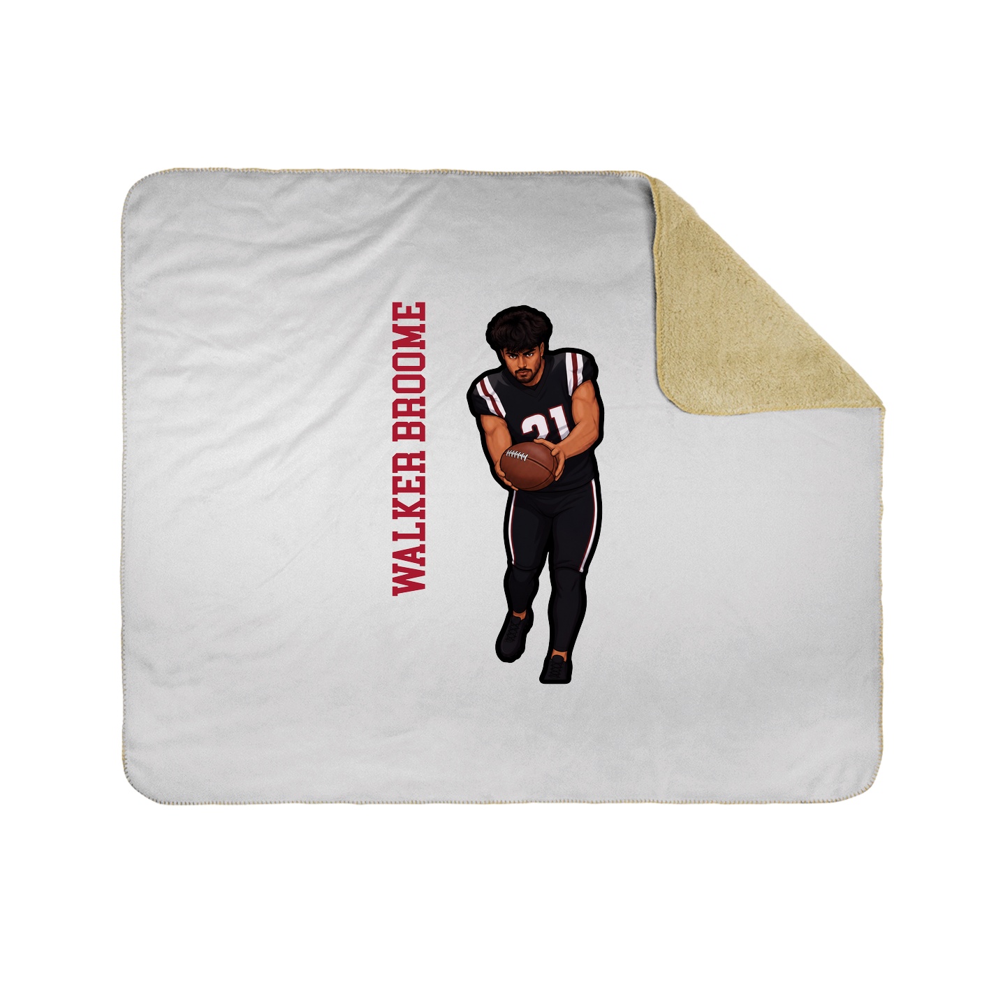 Throw Blanket — Name Vertical in White