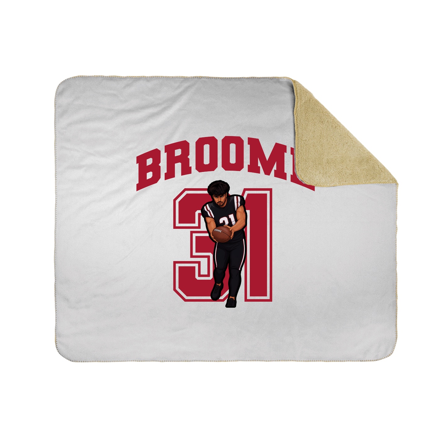 Throw Blanket — Number in White