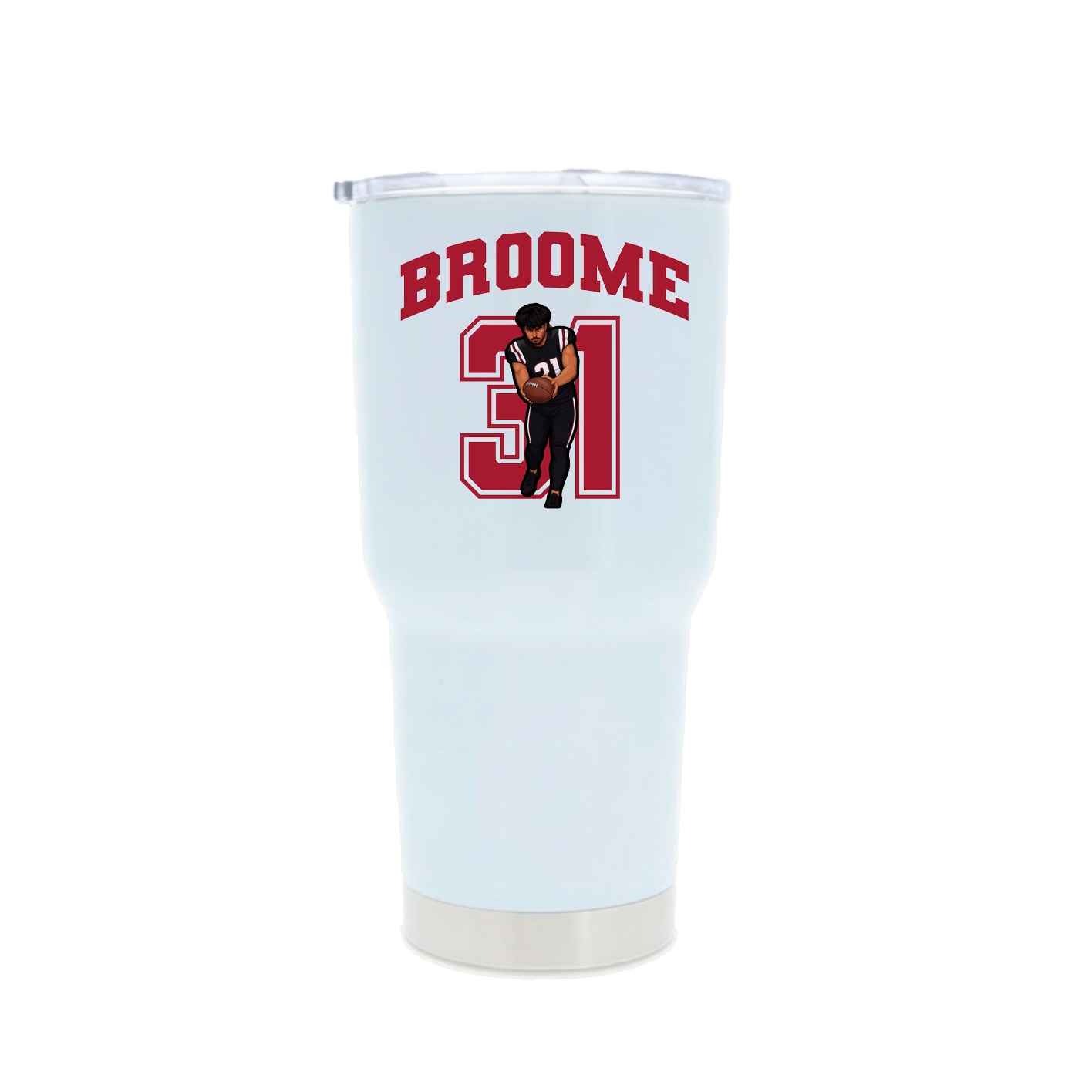 30oz Stainless Steel Tumbler — Number in White