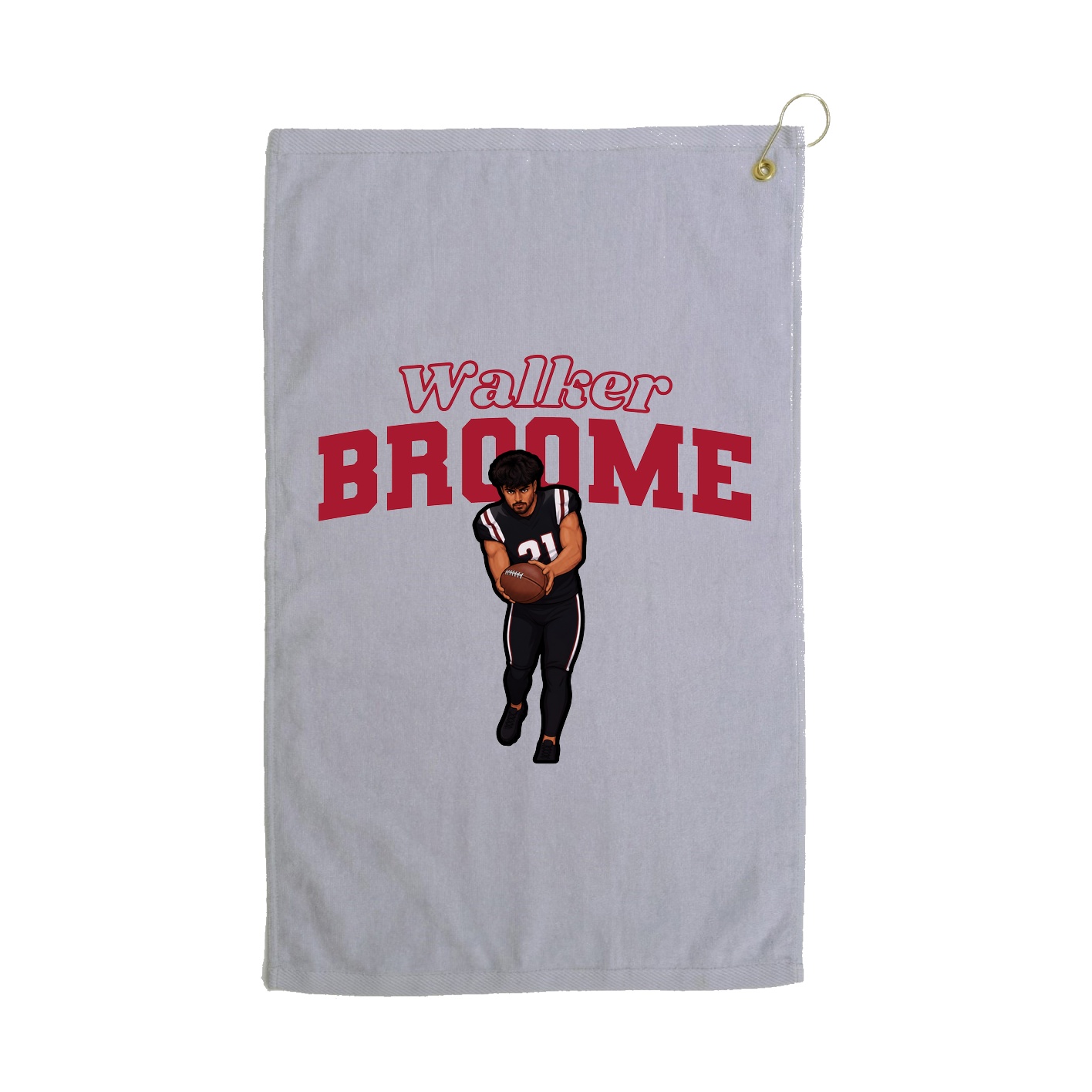 Golf Towel — Name Arch in Grey