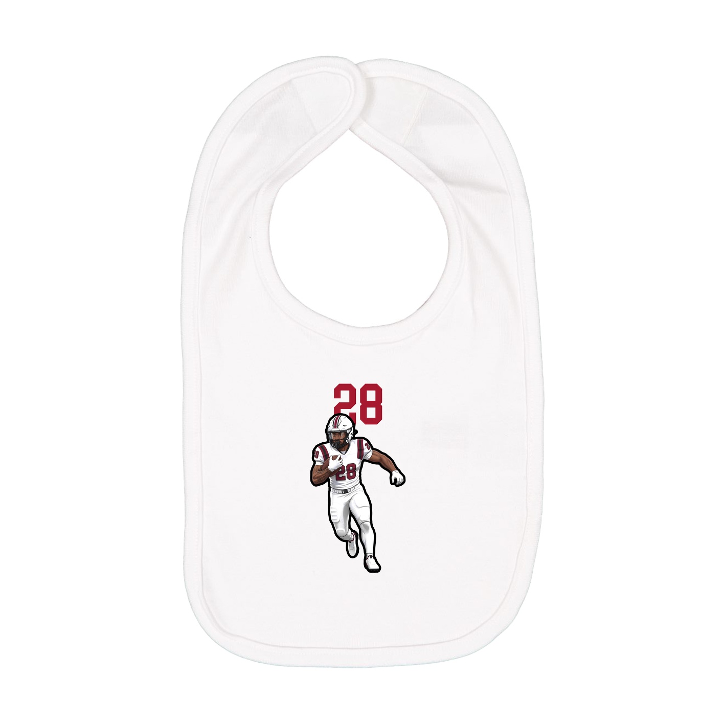 Infant Bib — Number Top in White