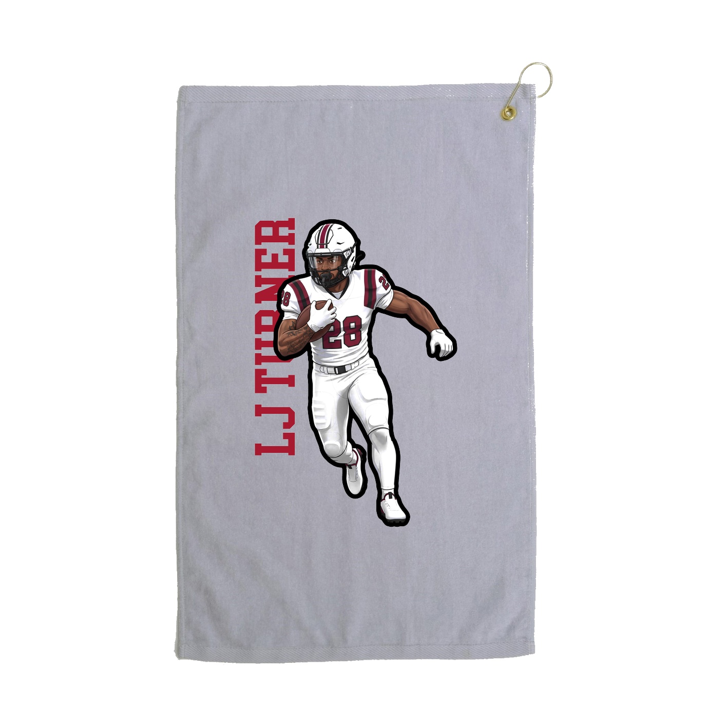 Golf Towel — Name Vertical in Grey