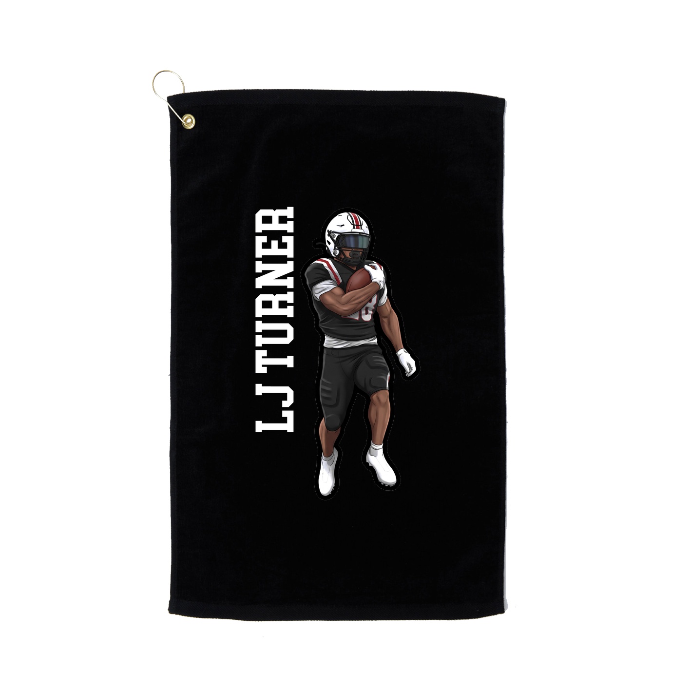 Golf Towel — Name Vertical in Black