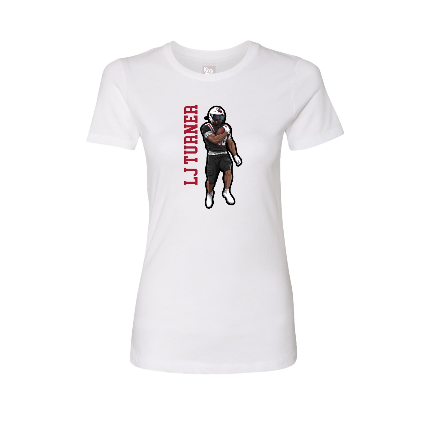 Fitted Women's Tee — Name Vertical in White