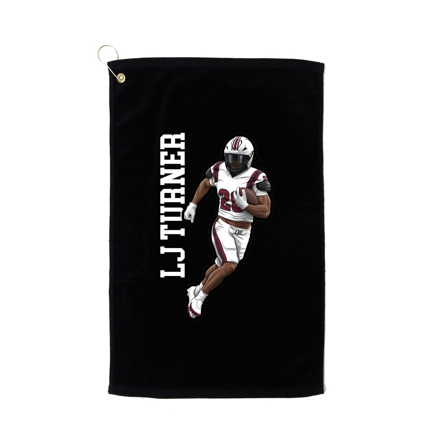Golf Towel — Name Vertical in Black