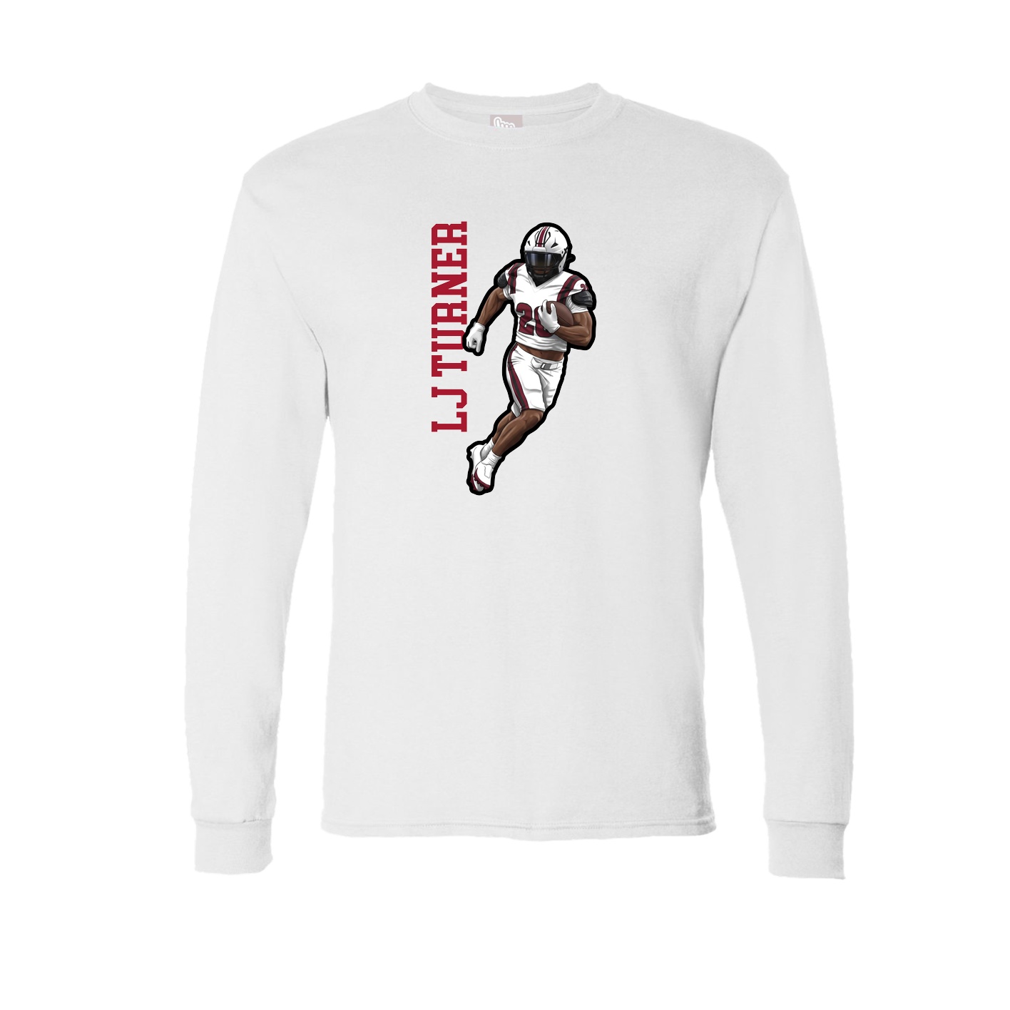 Long Sleeve Tee — Name Vertical in White