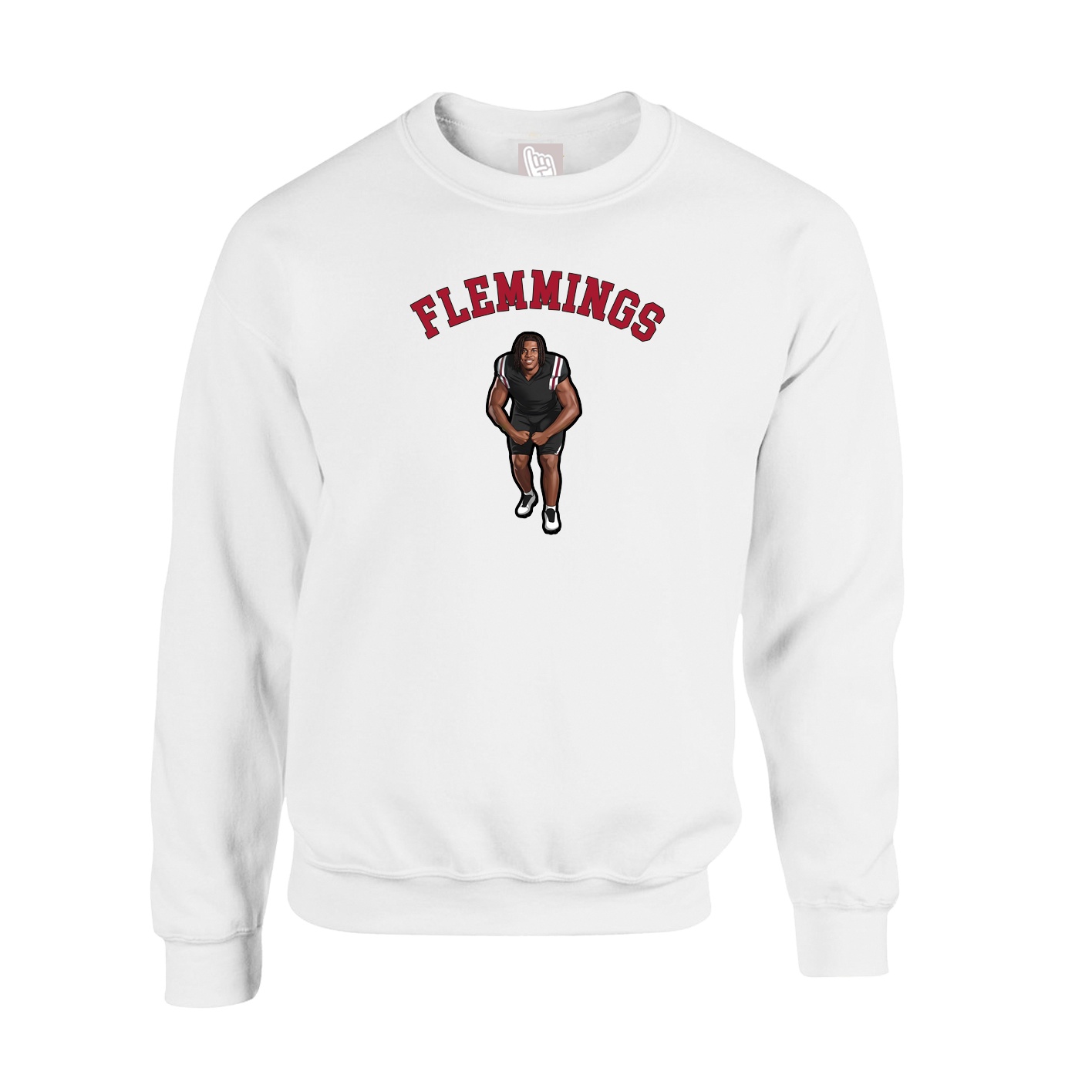 Fleece Crew — Shirsey Arch in White
