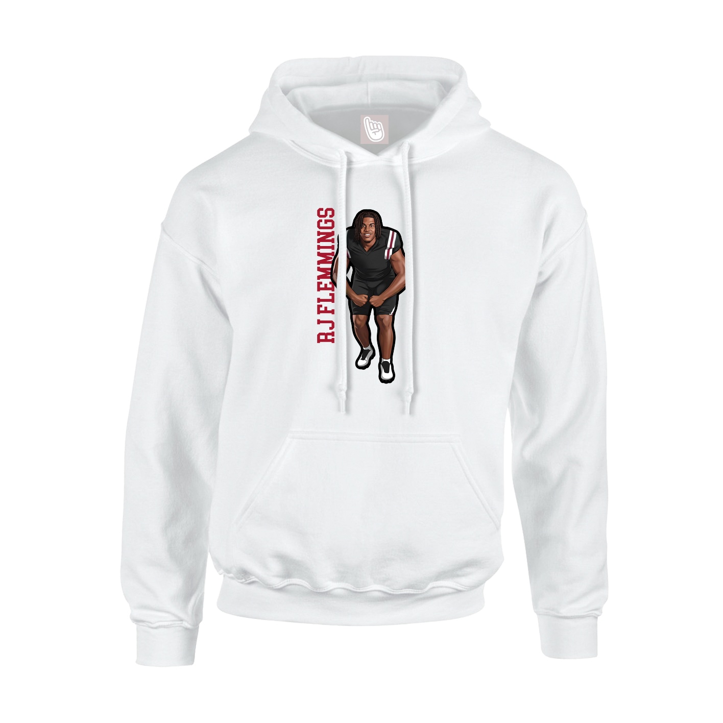 Youth Hoodie — Name Vertical in White