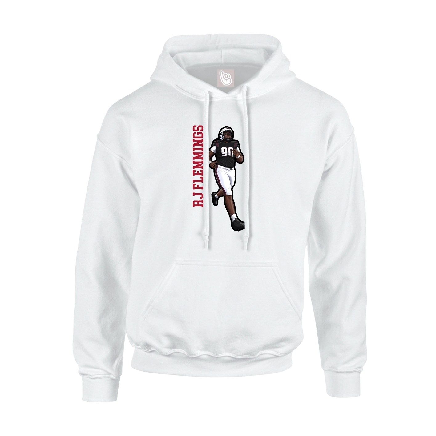 Hoodie — Name Vertical in White