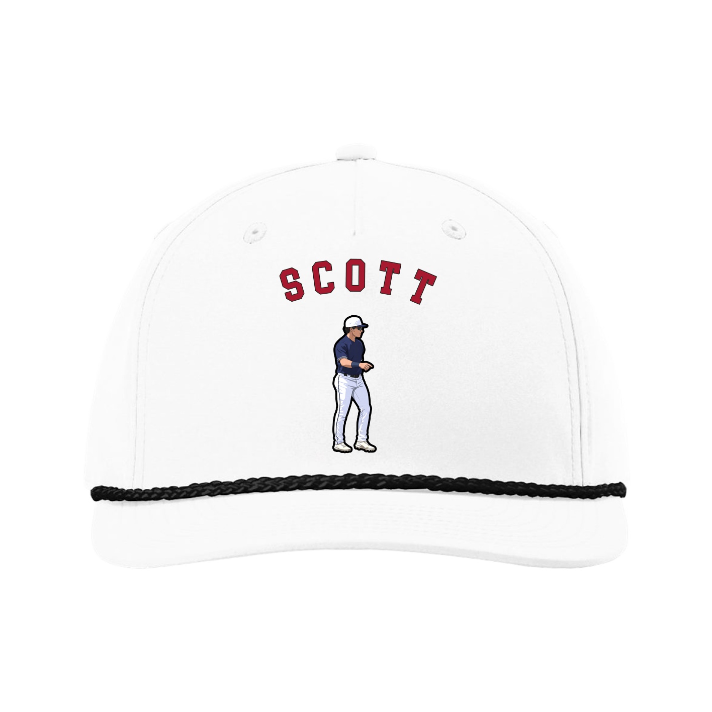 Five-Panel Classic Rope Cap — Shirsey Arch in White
