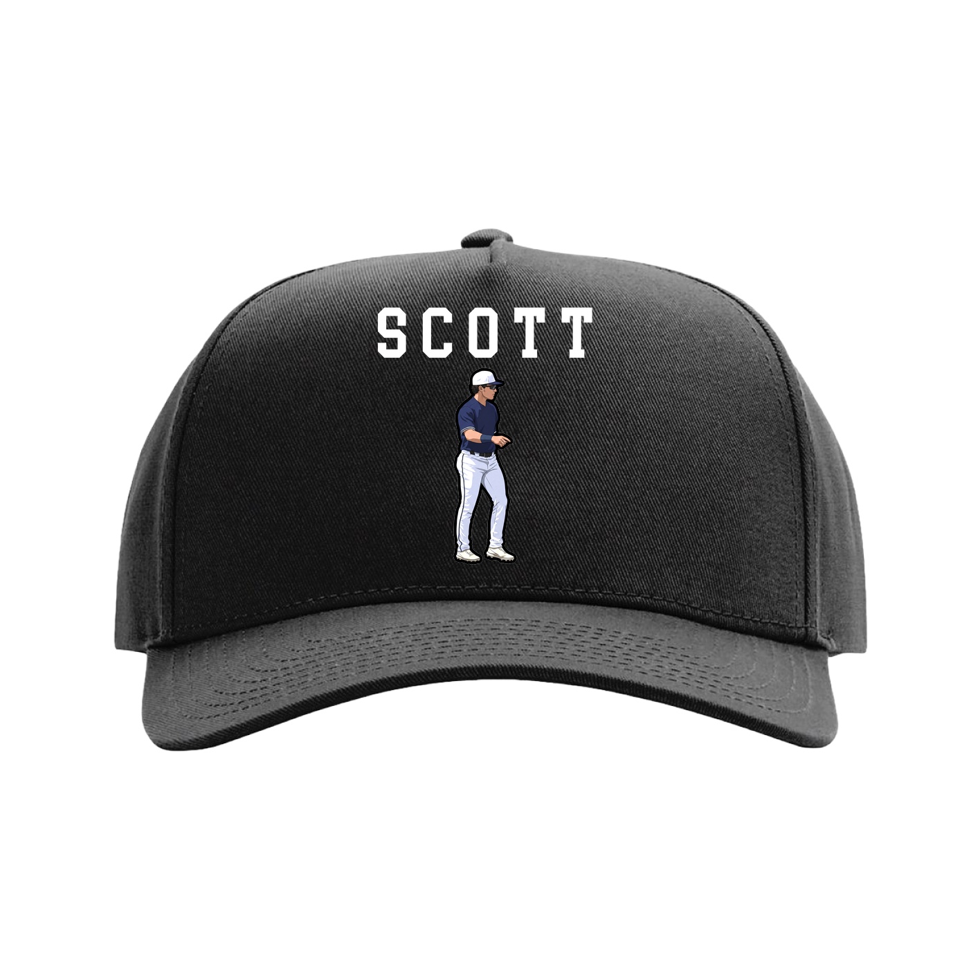 Full Fabric Five-Panel Champ Cap — Shirsey in Black